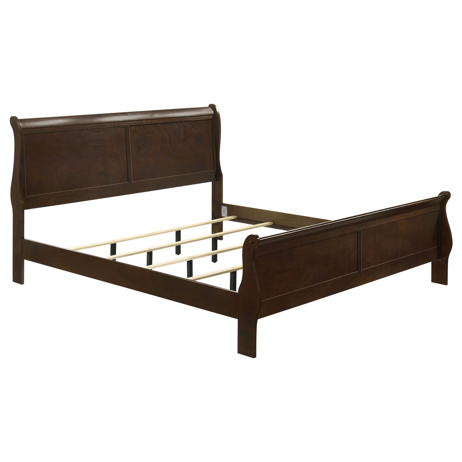 Louis Philippe Wooden Panel Bedroom Set color Black & Dark Brown - Image 13