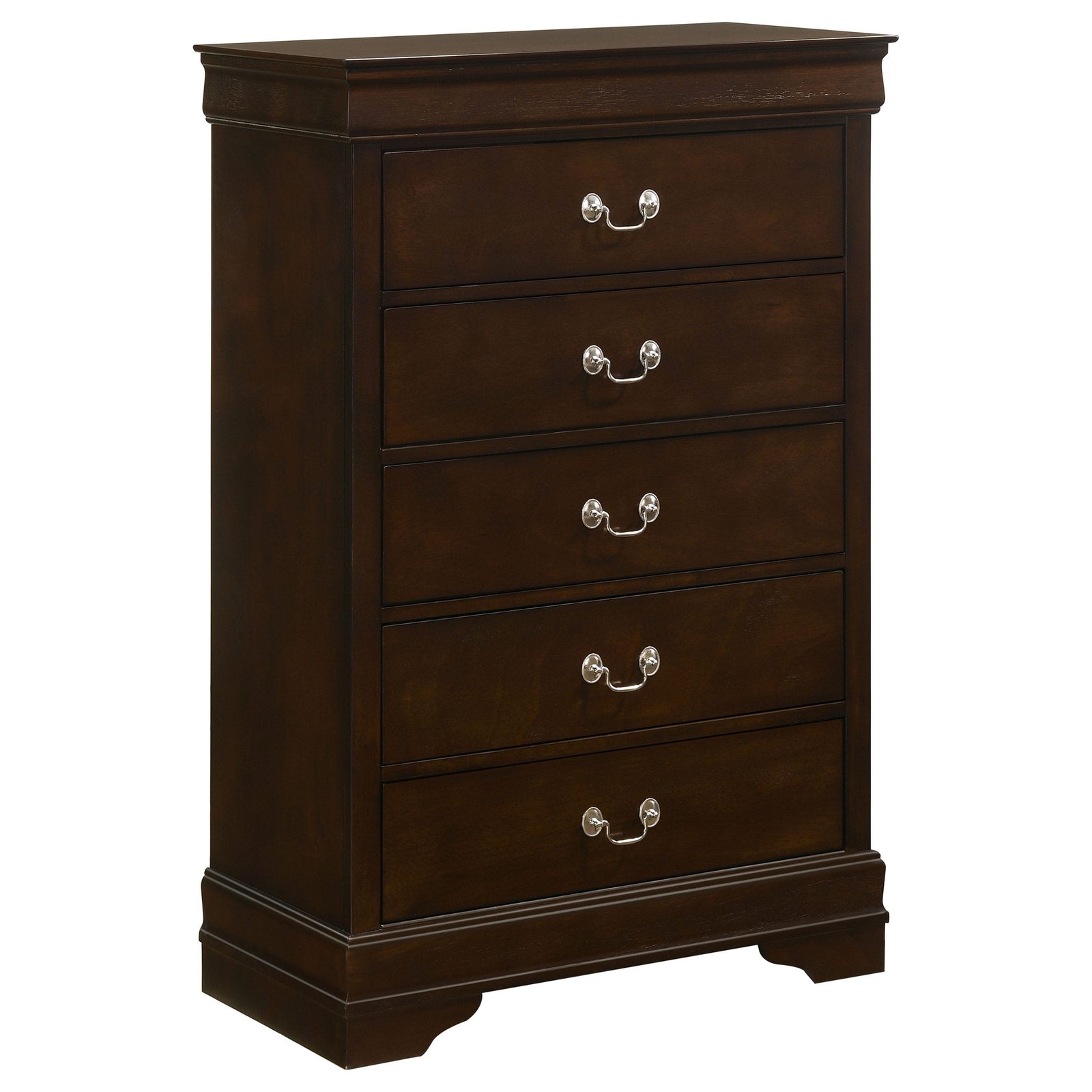 Louis Philippe Wooden Panel Bedroom Set color Black & Dark Brown - Image 9