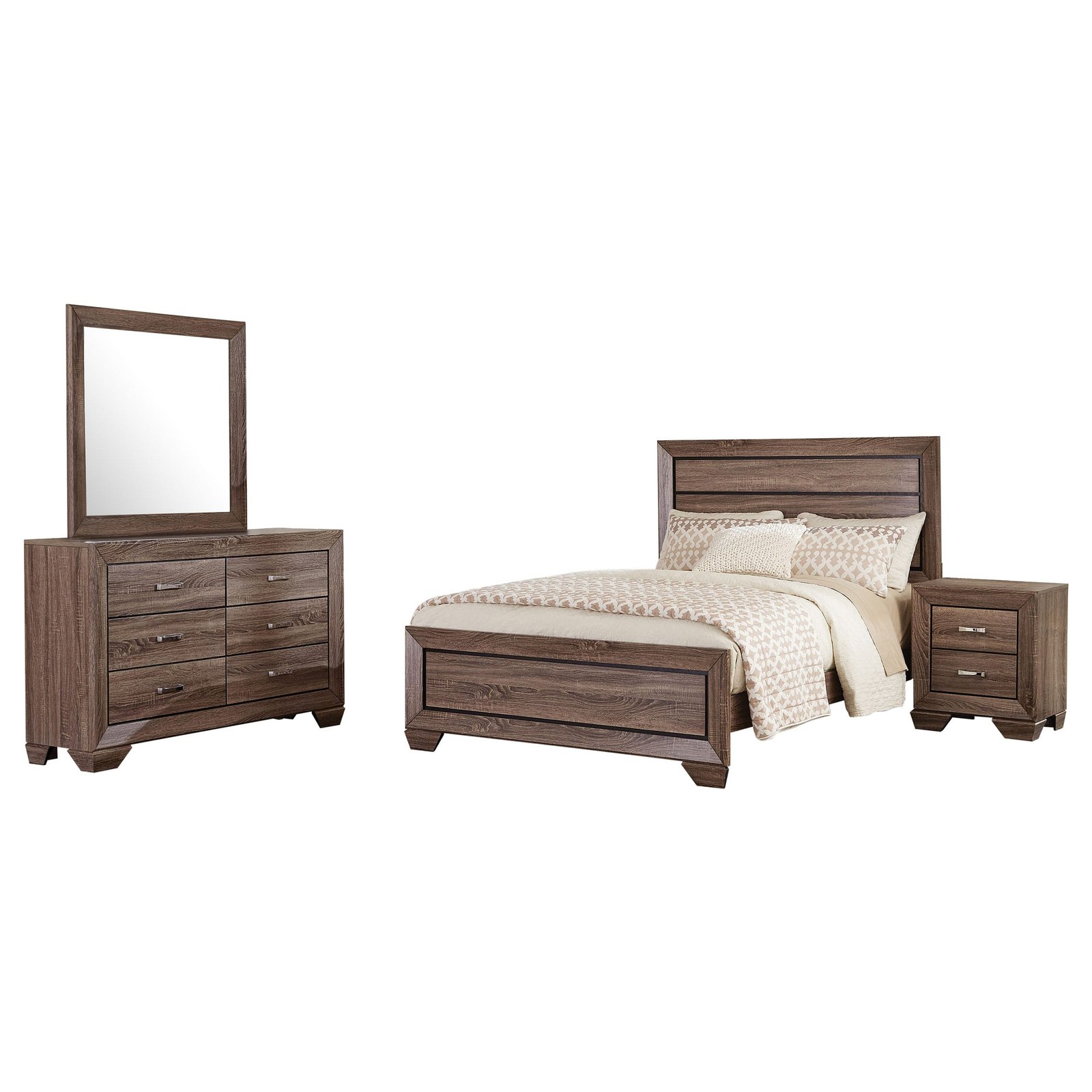 Kauffman Wooden Bedroom Set Dark Brown & Light Brown - Image 7