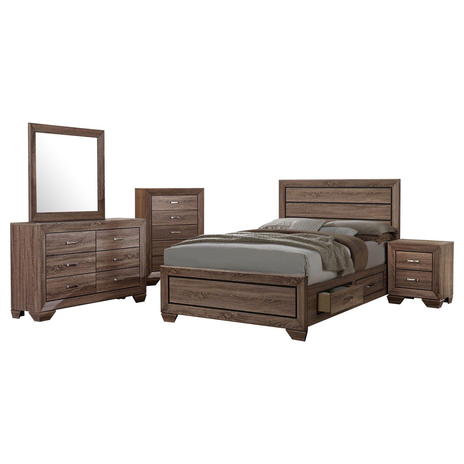 Kauffman Wooden Bedroom Set Dark Brown & Light Brown - Image 18