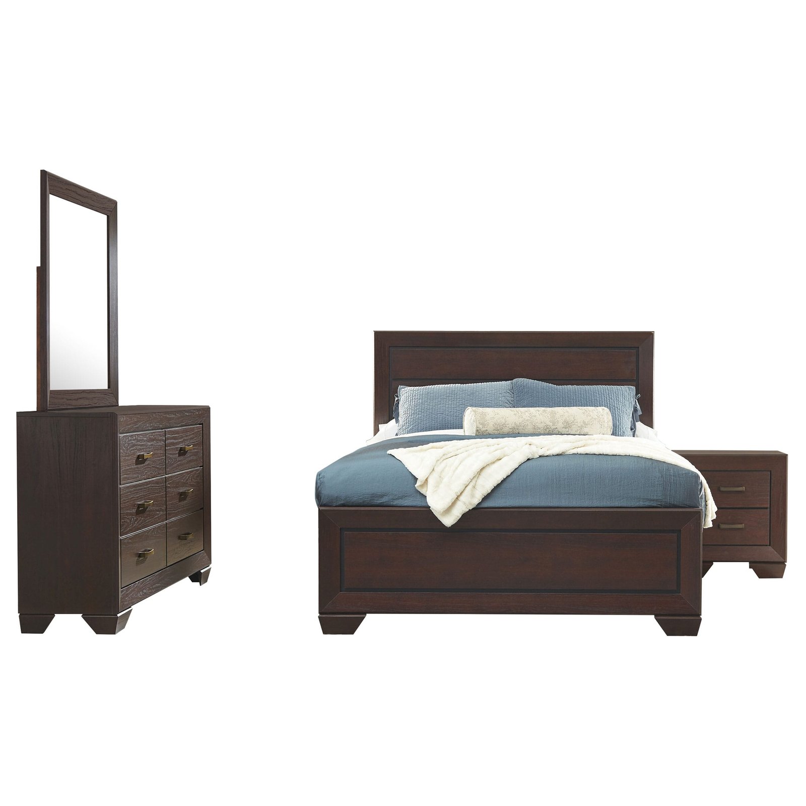 Kauffman Wooden Bedroom Set Dark Brown & Light Brown - Image 4