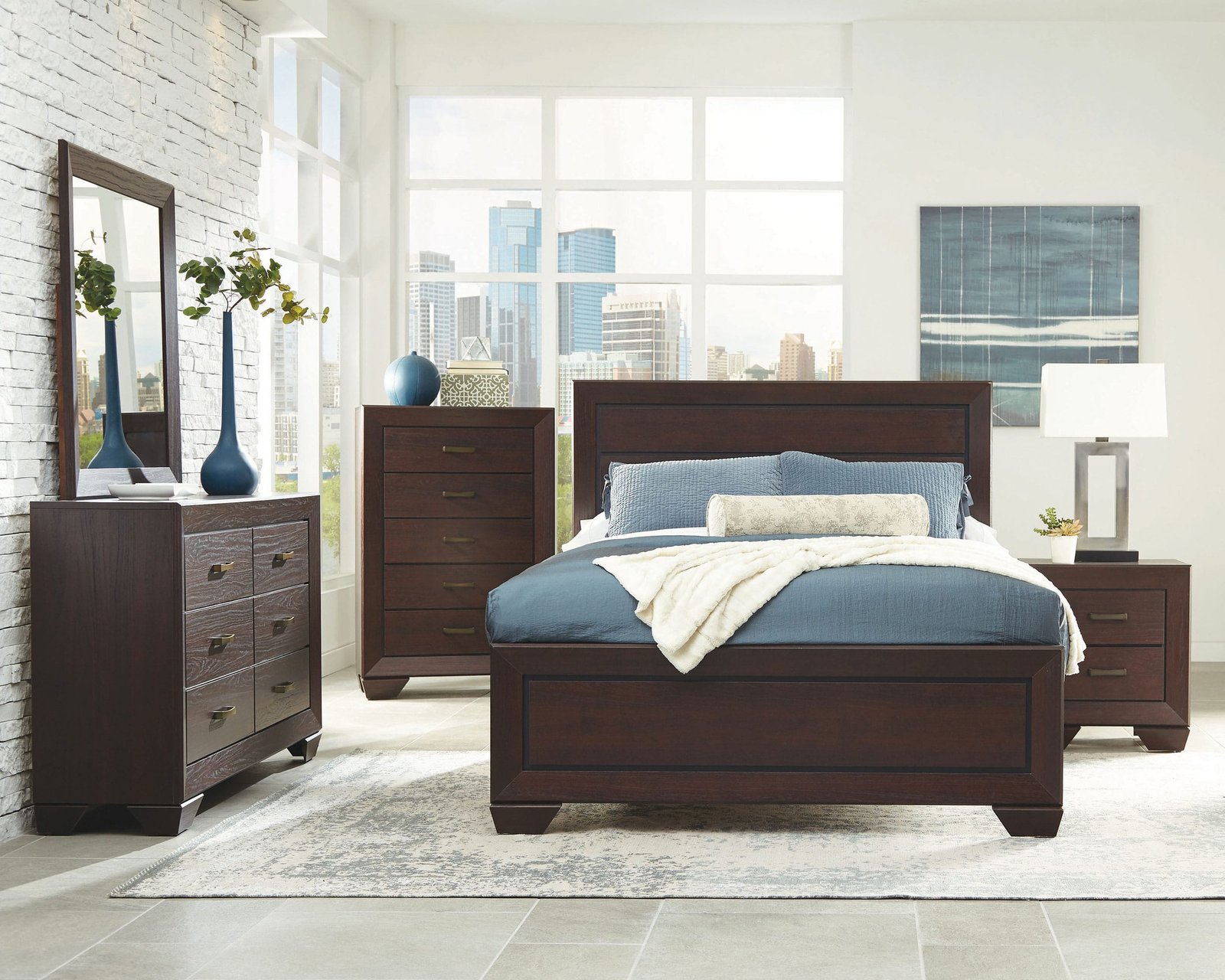 Kauffman Wooden Bedroom Set Dark Brown & Light Brown - Image 14