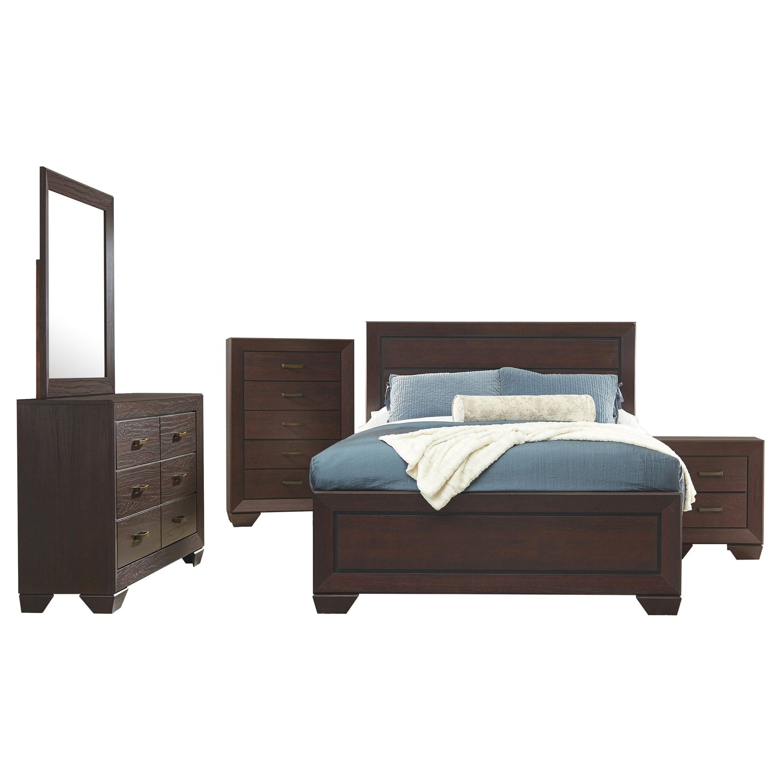 Kauffman Wooden Bedroom Set Dark Brown & Light Brown - Image 6