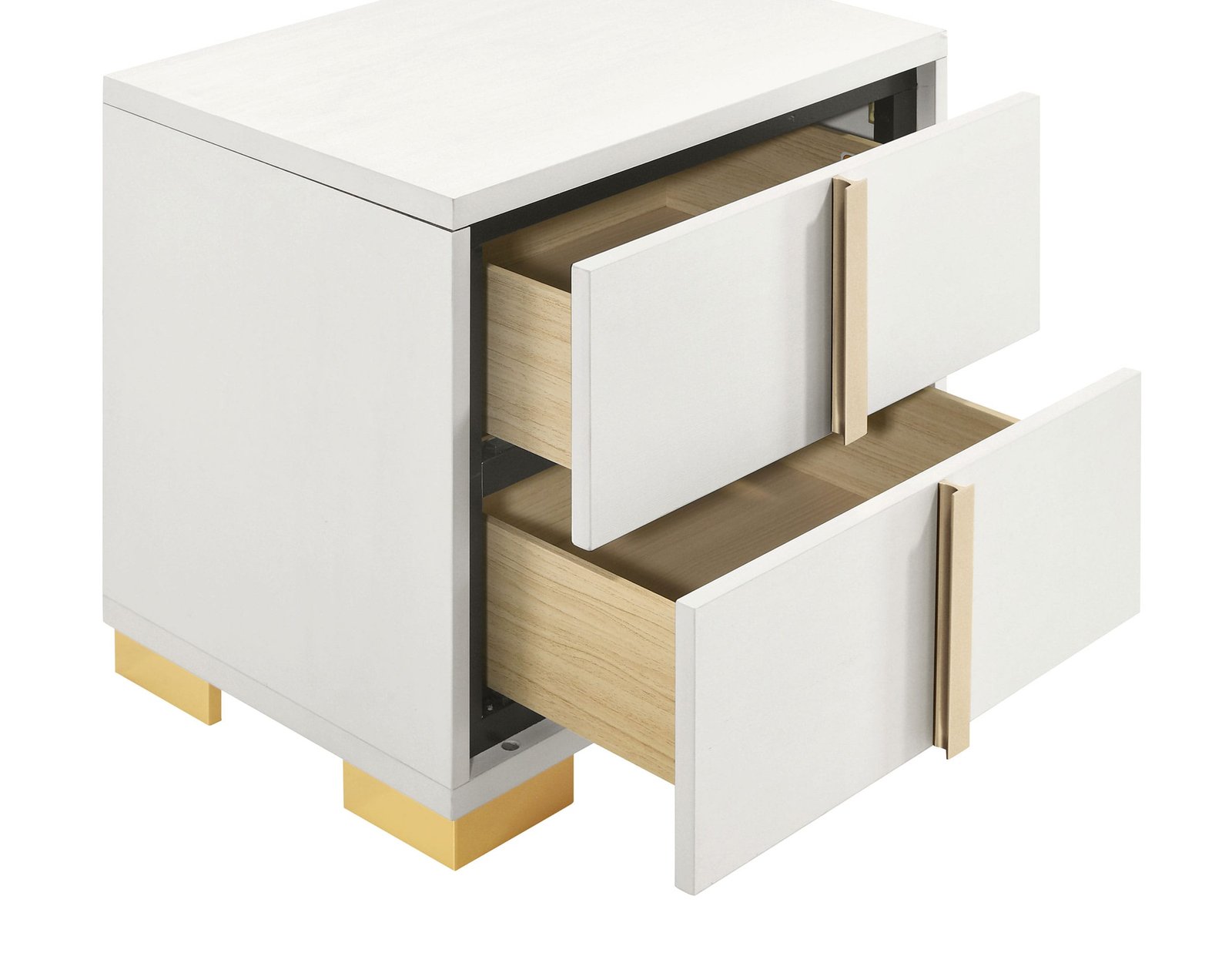 Marceline LED Headboard Bedroom Set White & Black - Image 9