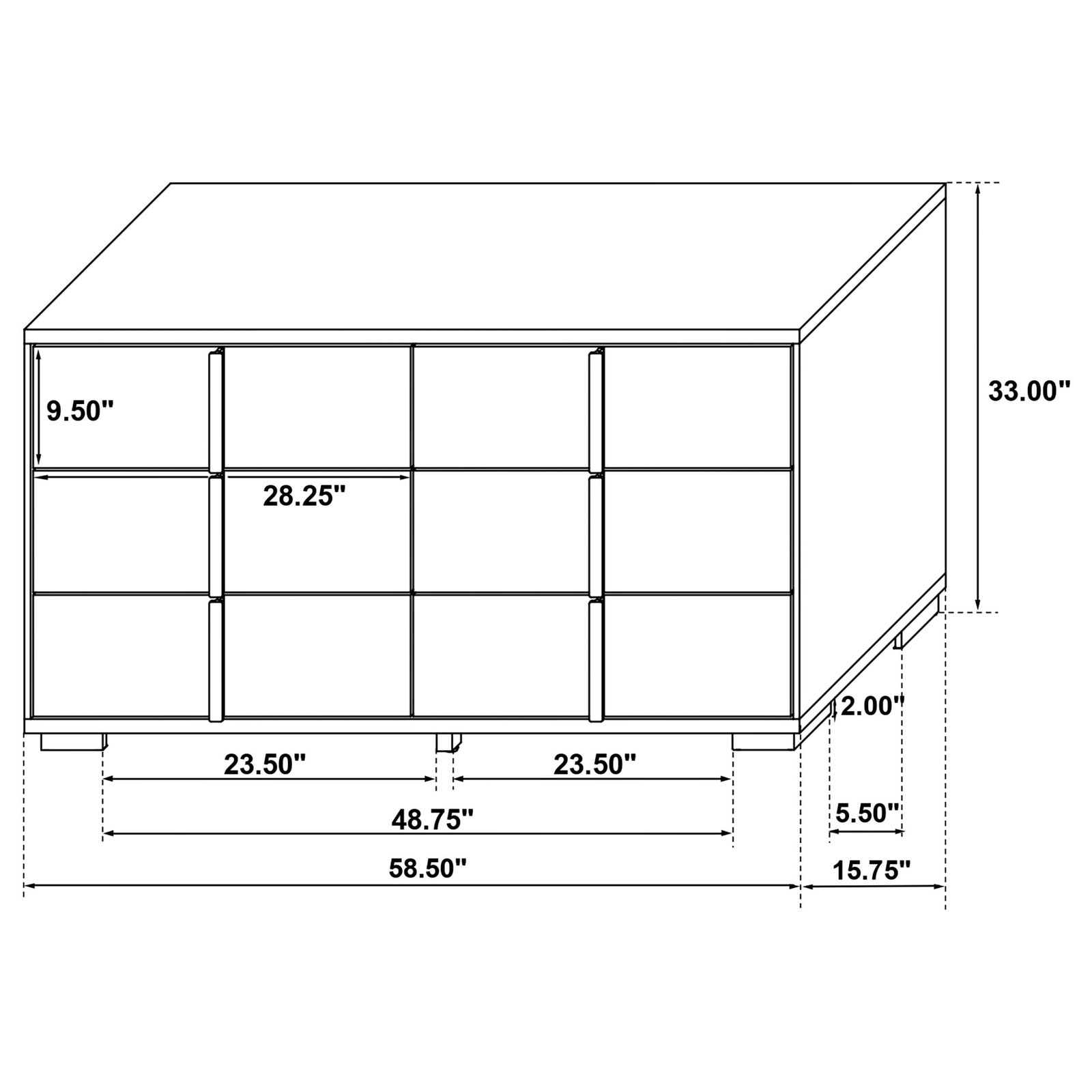 Marceline LED Headboard Bedroom Set White & Black - Image 12