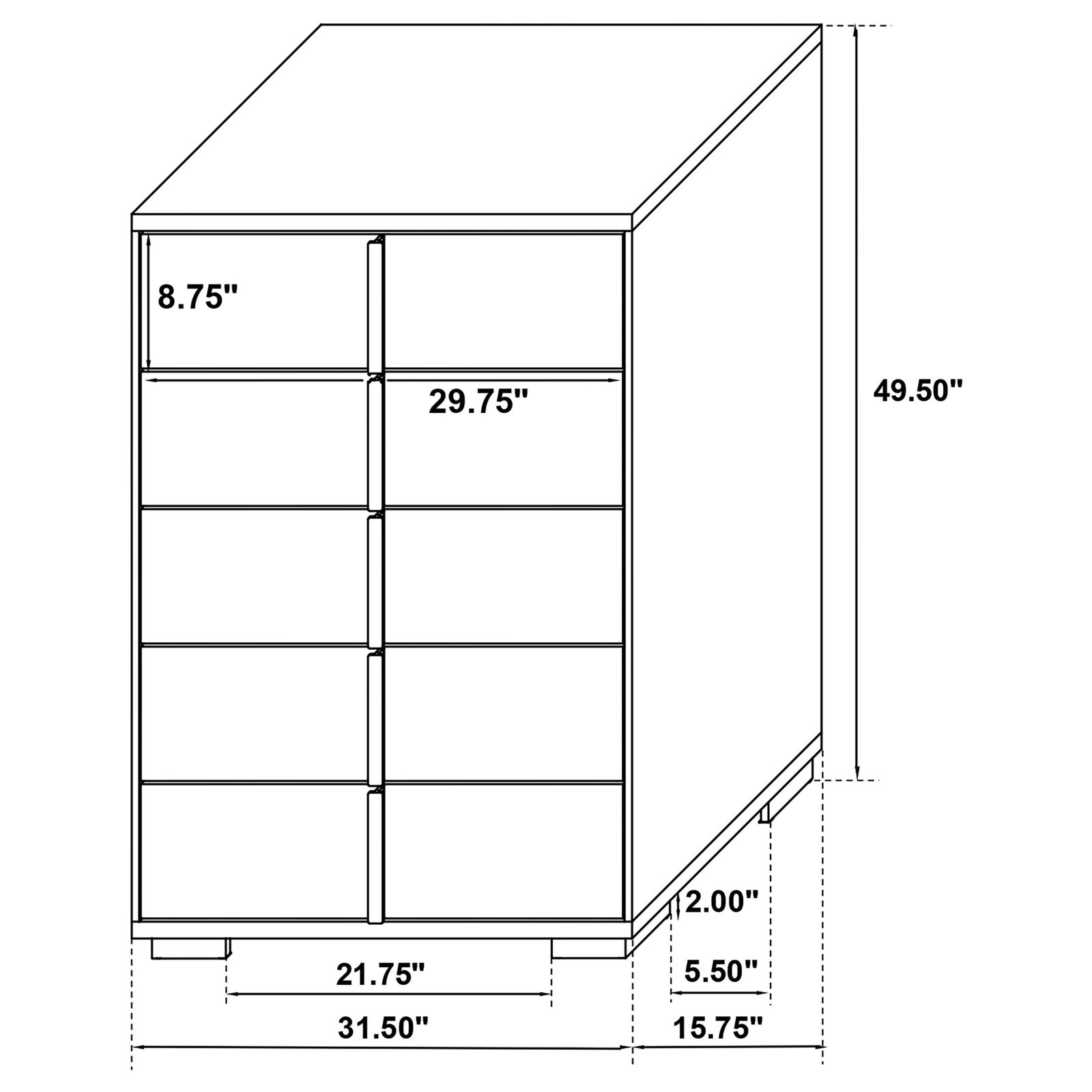 Marceline LED Headboard Bedroom Set White & Black - Image 14