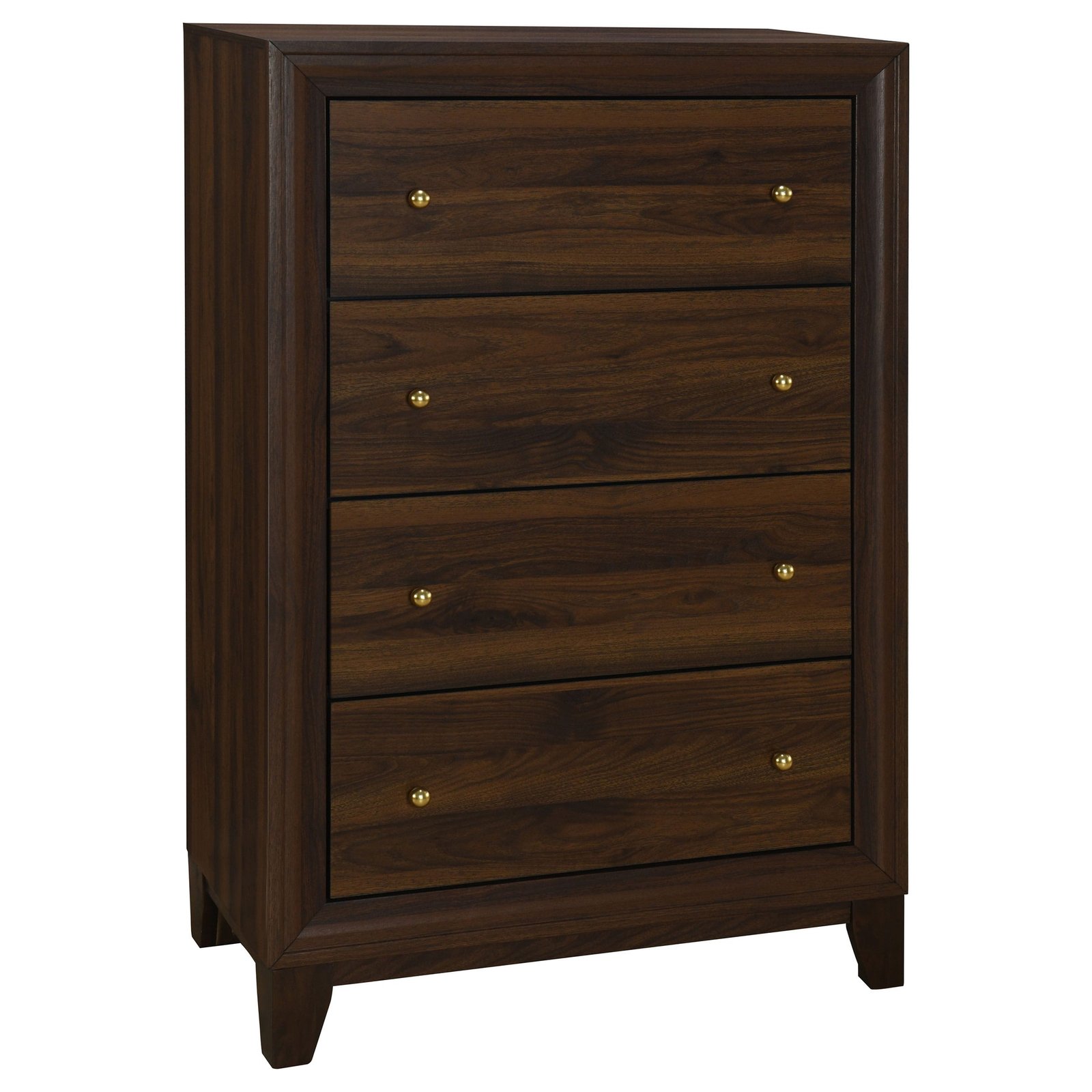 Welsley Wooden Bedroom Set Upholstered Dark Brown - Image 9