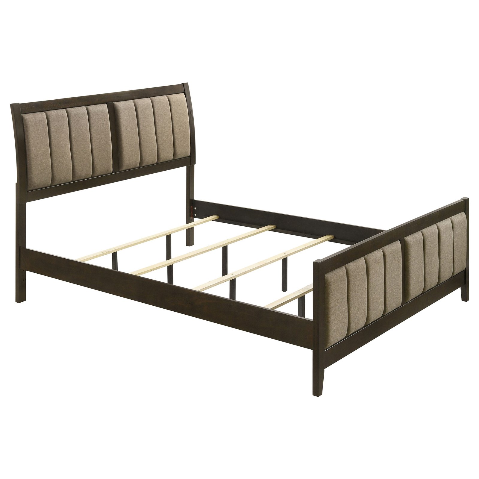 Wilkes Upholstered Bedroom Set Dark Brown - Image 4
