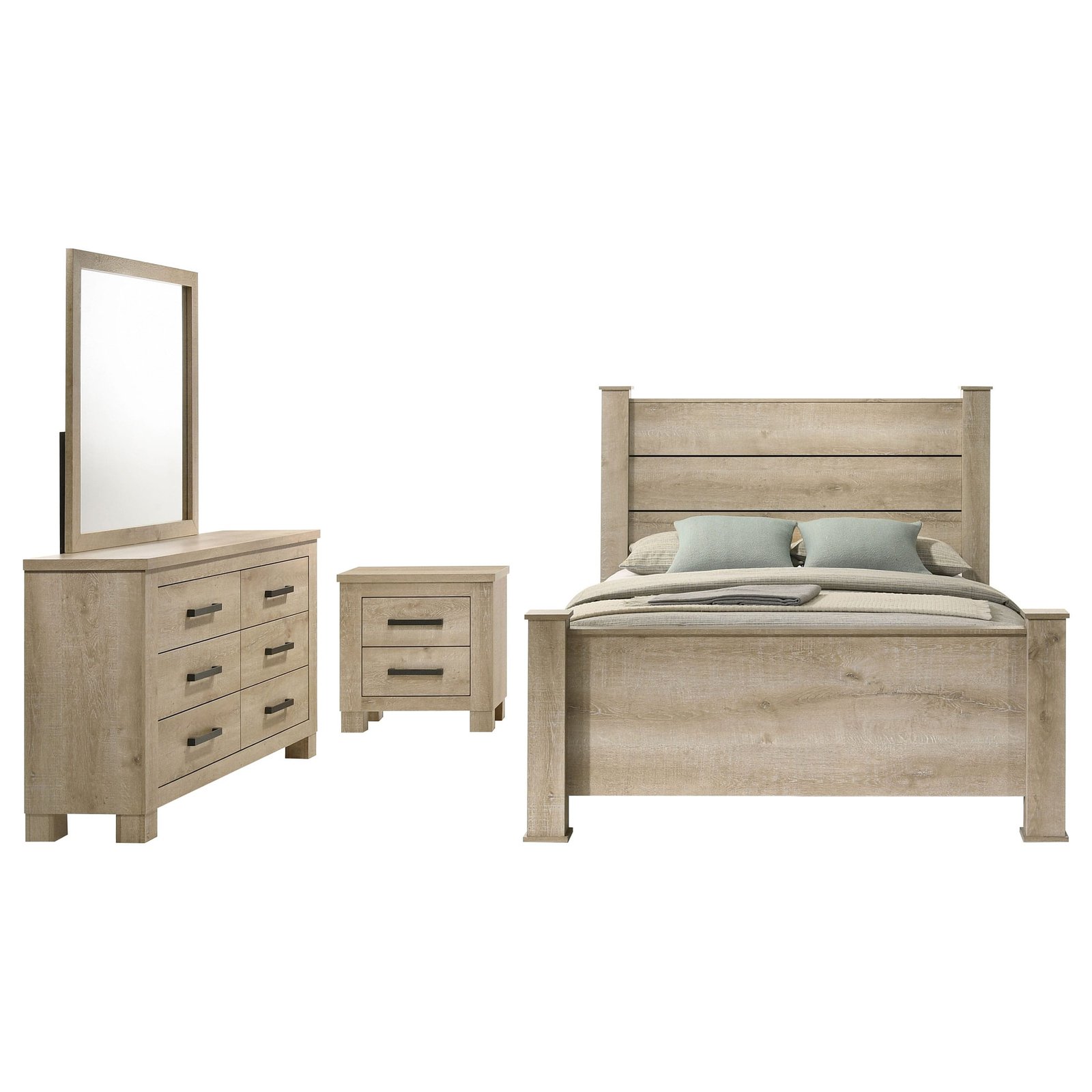 Oakglen Wooden Bedroom Set Oak - Image 3