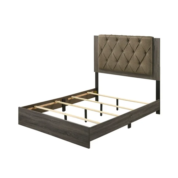 Villa Upholstered Wooden Panel Bedroom Set Grey - Image 3