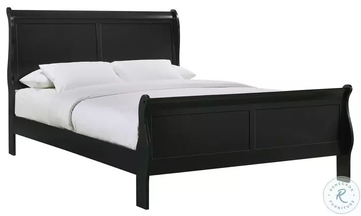 Louis Philippe Wooden Panel Bedroom Set color Black & Dark Brown - Image 14