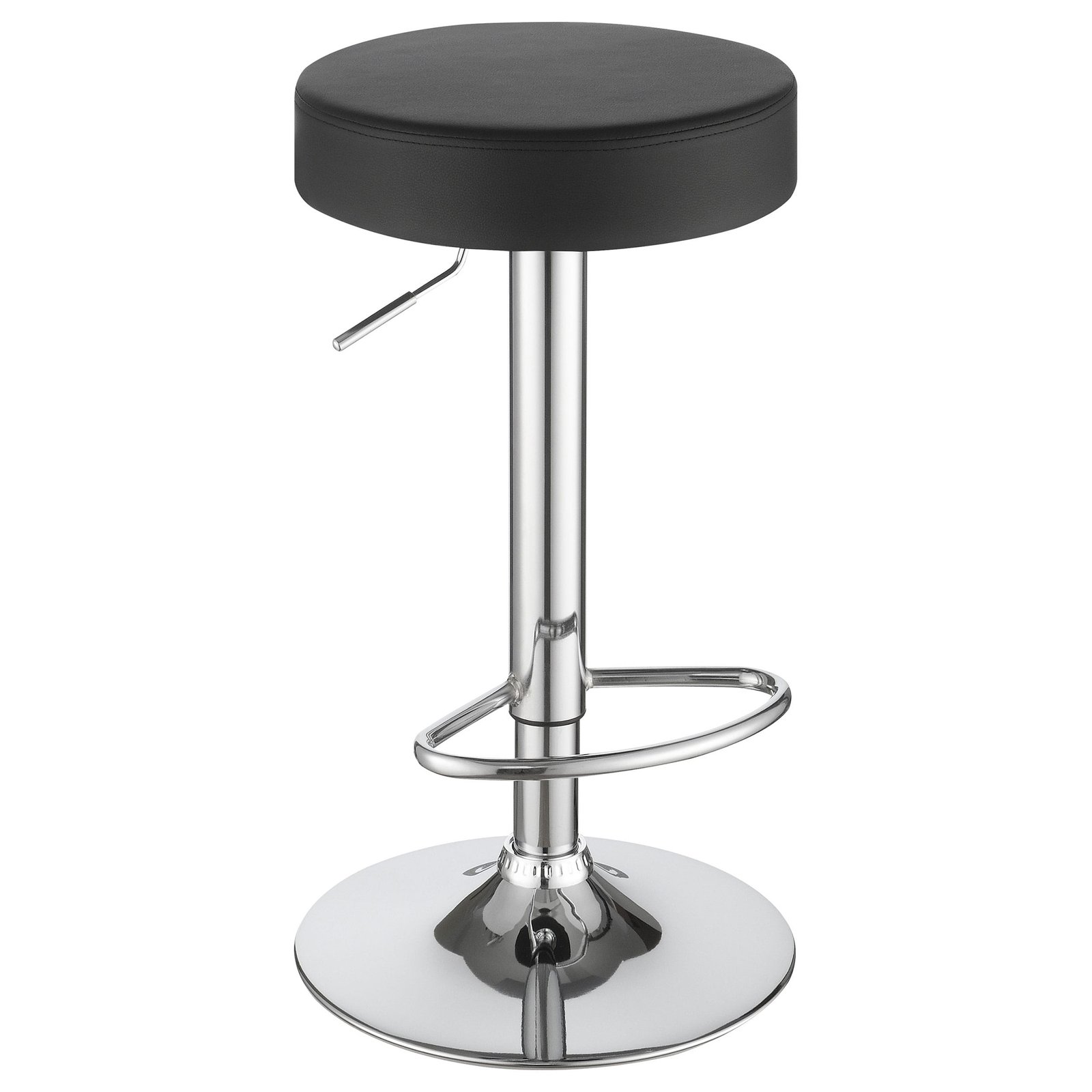 Ramses 29-inch Adjustable Bar Stool Chrome and Black - Image 4
