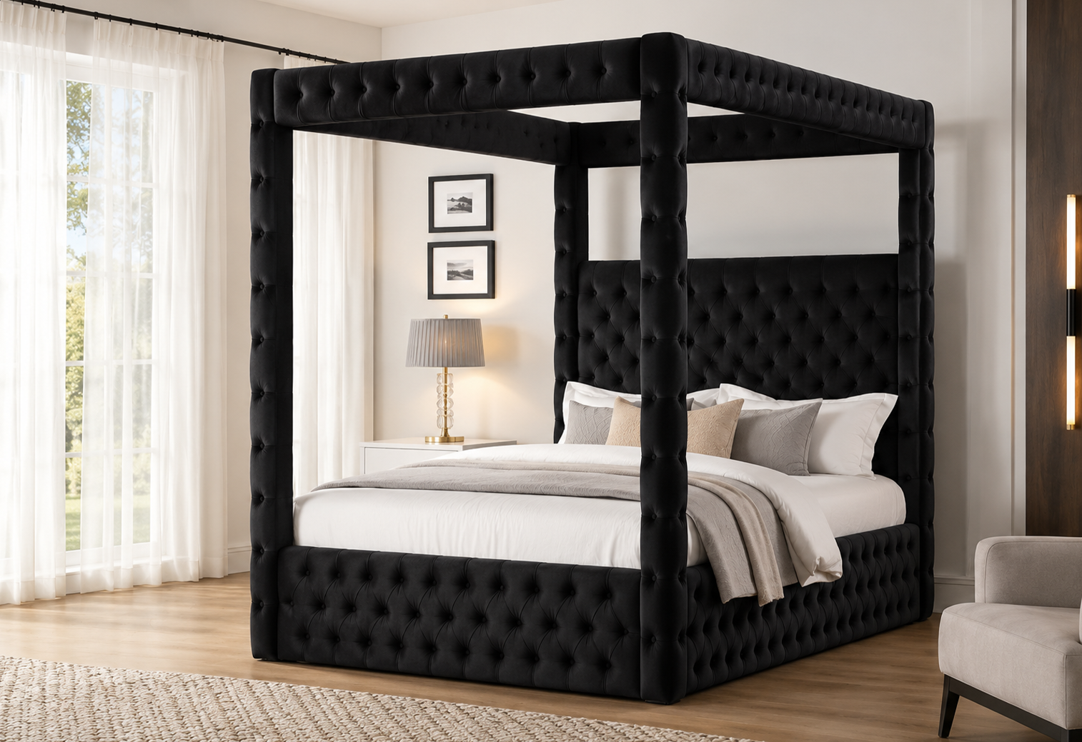 Mira Conopy Bed in Black