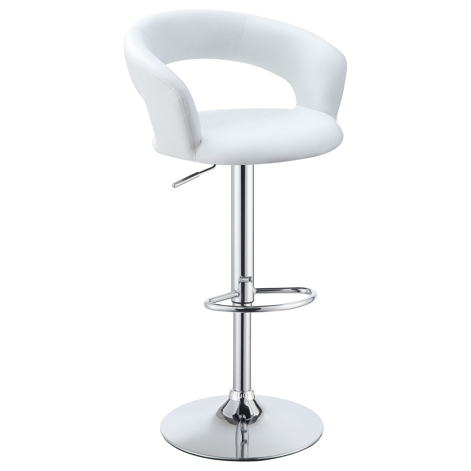 Barraza 29-inch Adjustable Height Bar Stool White and Chrome - Image 2