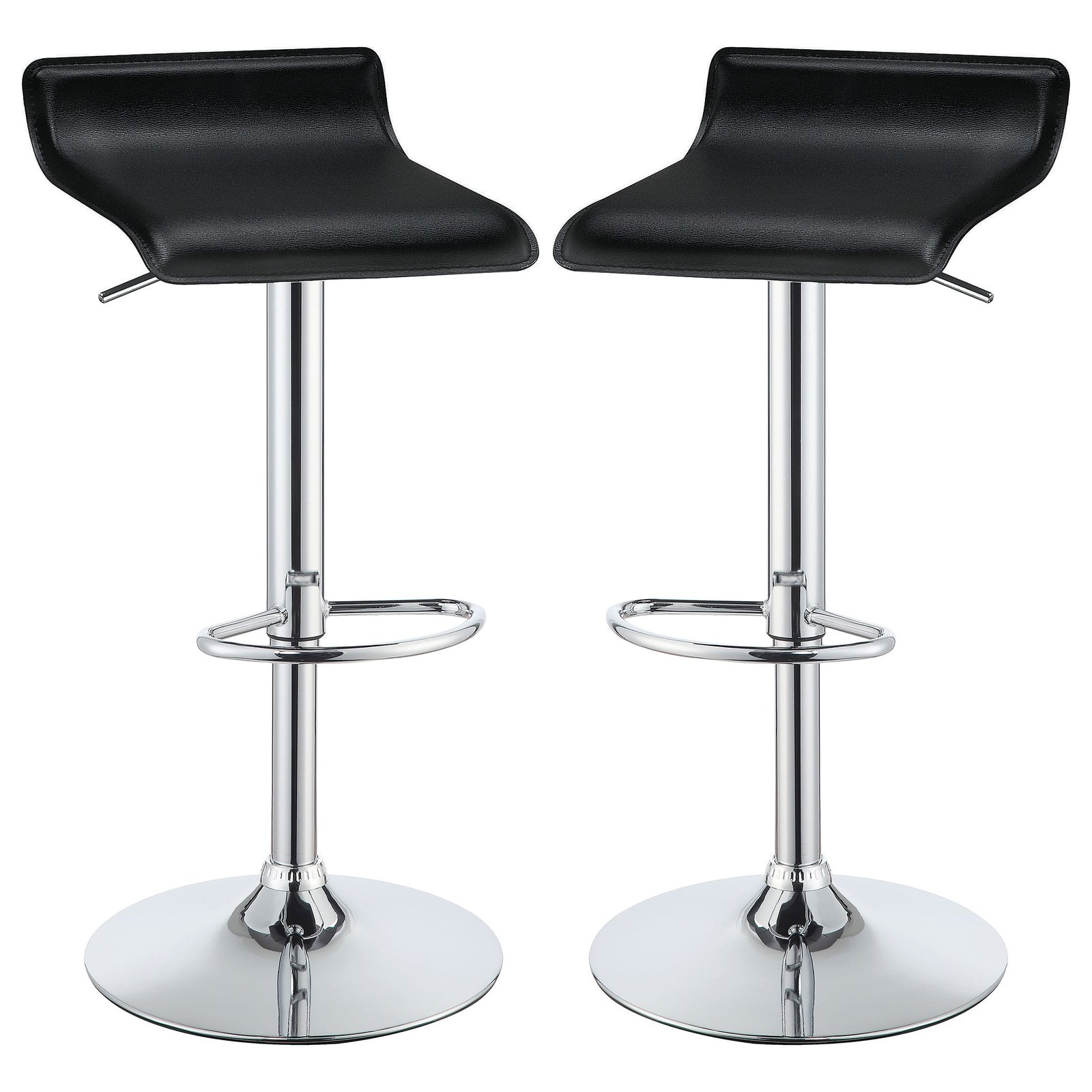 Bidwell Upholstered Adjustable Bar Stool Black (Set of 2) - Image 2