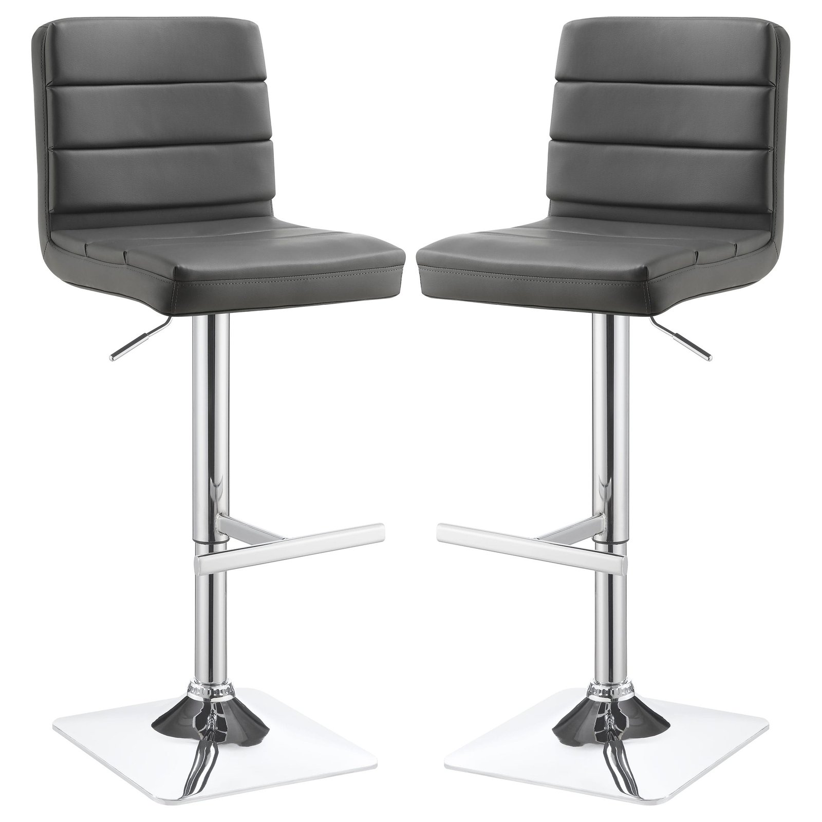 Bianca Upholstered Adjustable Bar Stool Grey (Set of 2) - Image 2