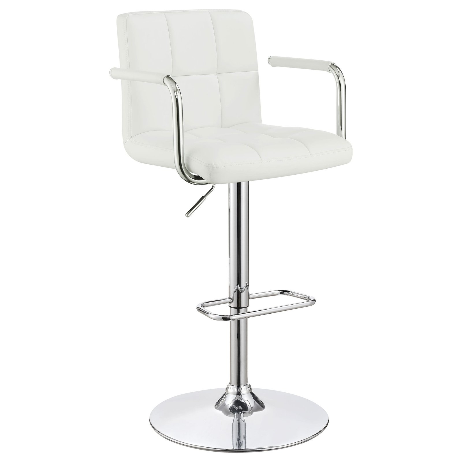 Palomar Adjustable Height Bar Stool White and Chrome - Image 2
