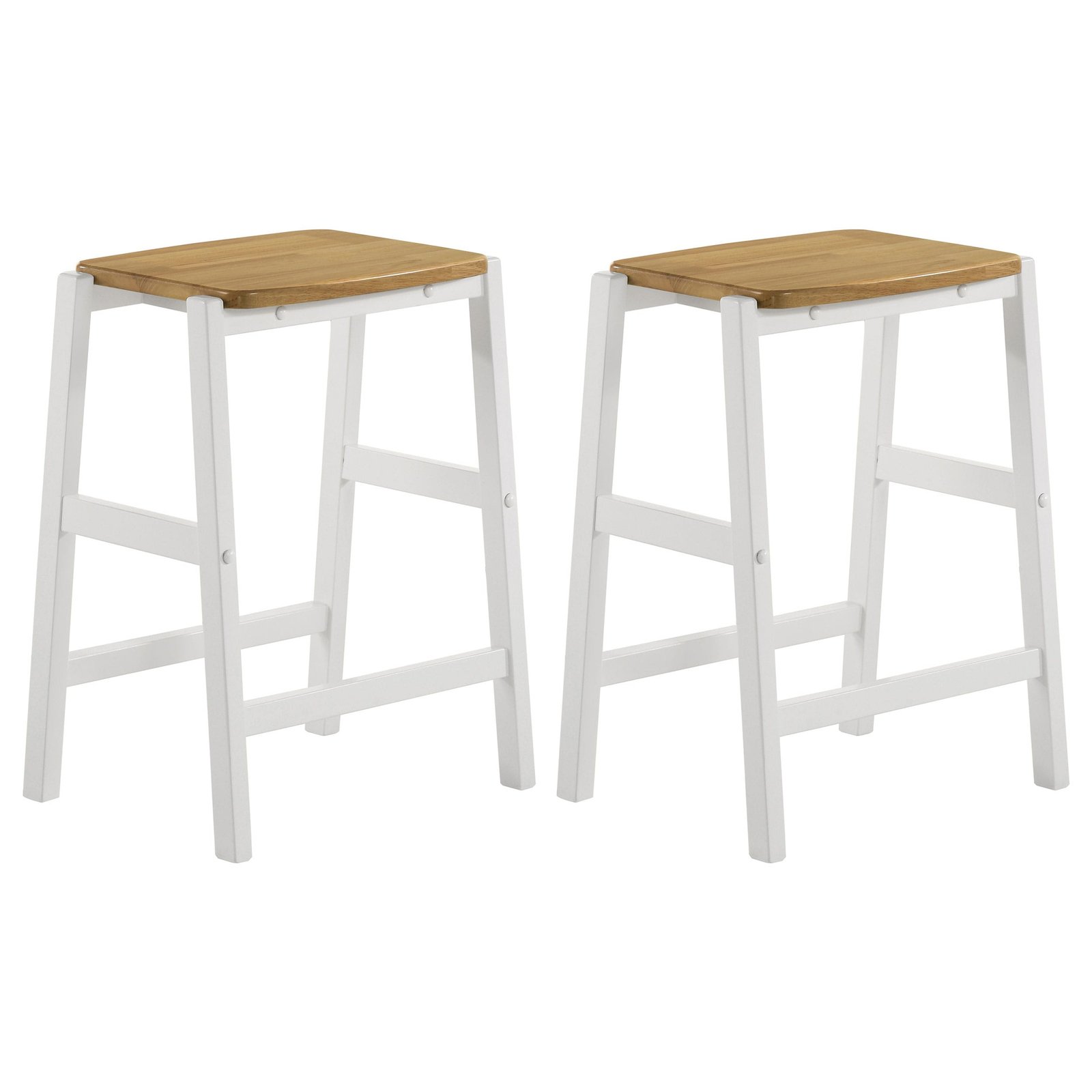 Edgeworth Wood Backless Counter Stool White (Set of 2) - Image 2