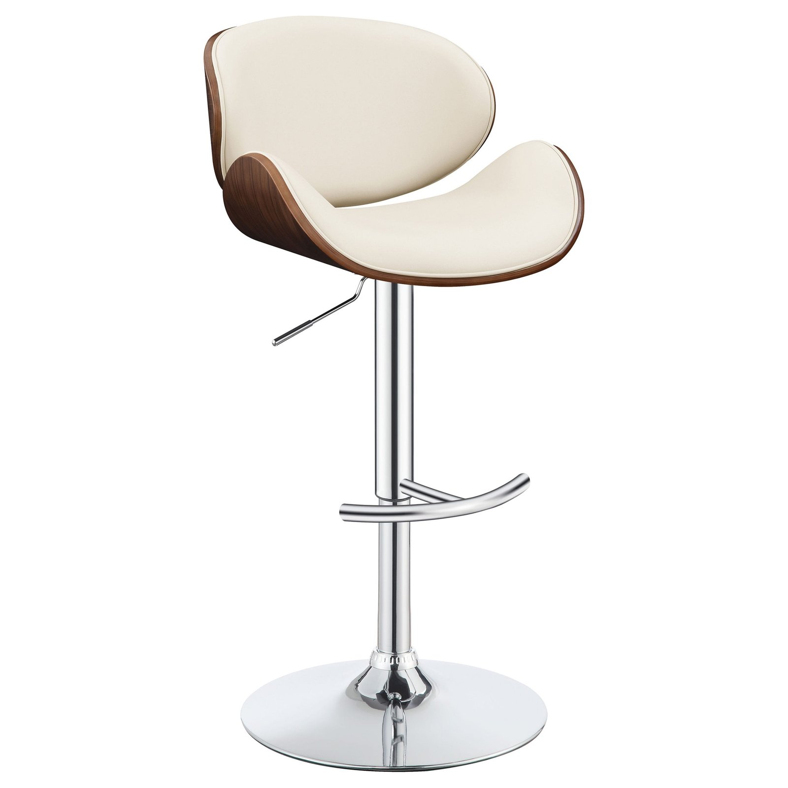 Harris Adjustable Bar Stool Beige and Chrome - Image 2