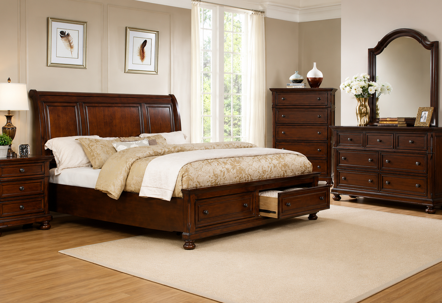Sonoma Queen Sleigh Bed with Storage (138333/138331/138332)