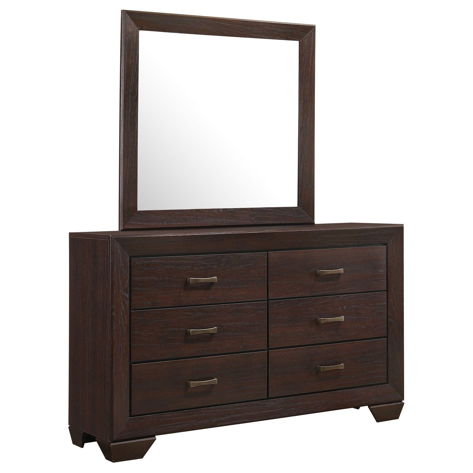 Kauffman 6-drawer Dresser with Mirror Dark Brown - Image 2