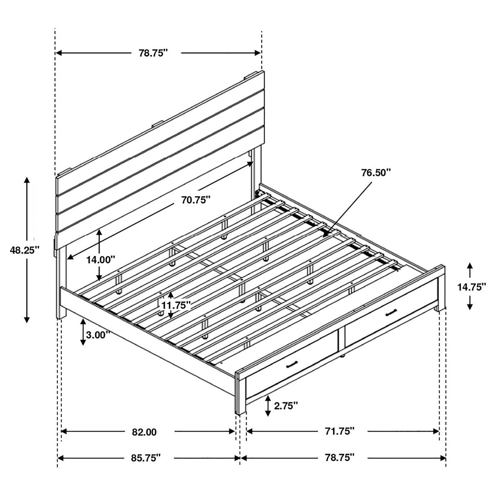 Brantford Wood Storage Panel Bed Barrel Oak - Image 6