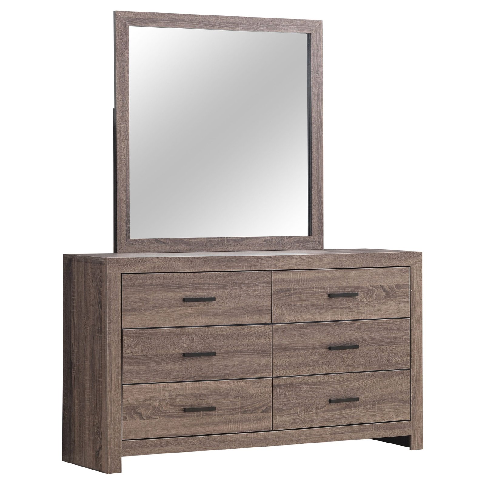 Brantford 6-drawer Dresser with Mirror Oak - Image 3