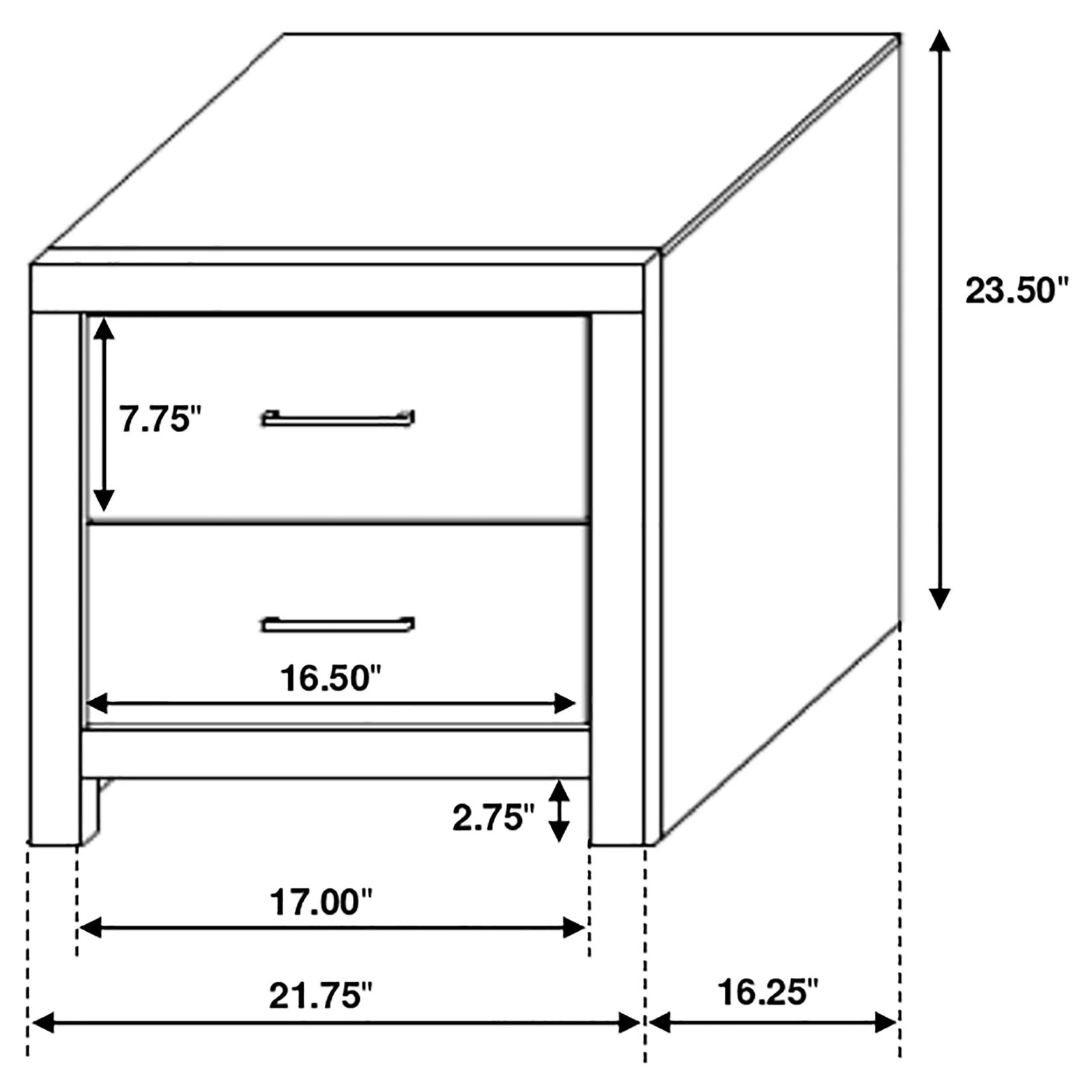 Brantford 2-drawer Nightstand White - Image 3