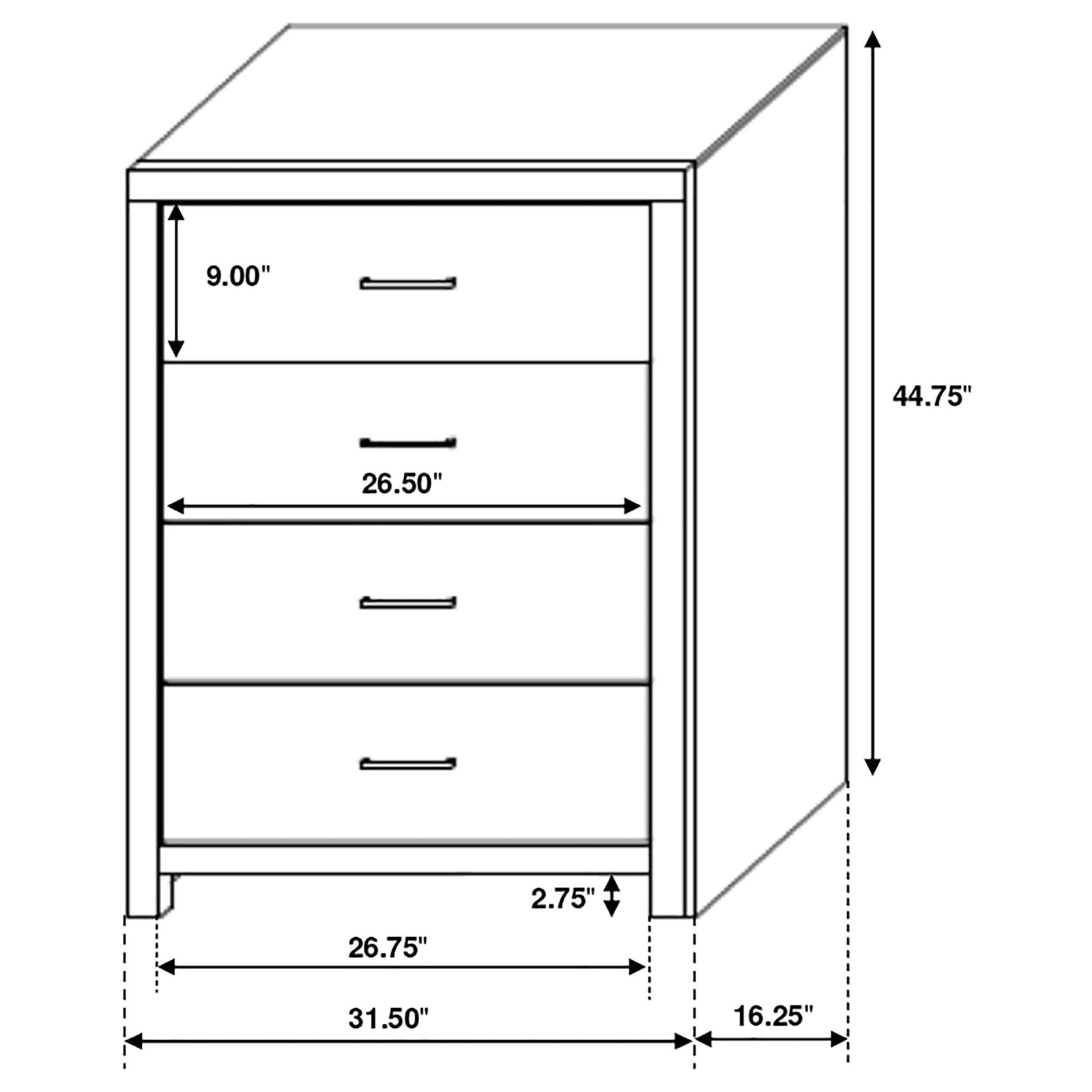 Brantford 4-drawer Bedroom Chest Oak - Image 3