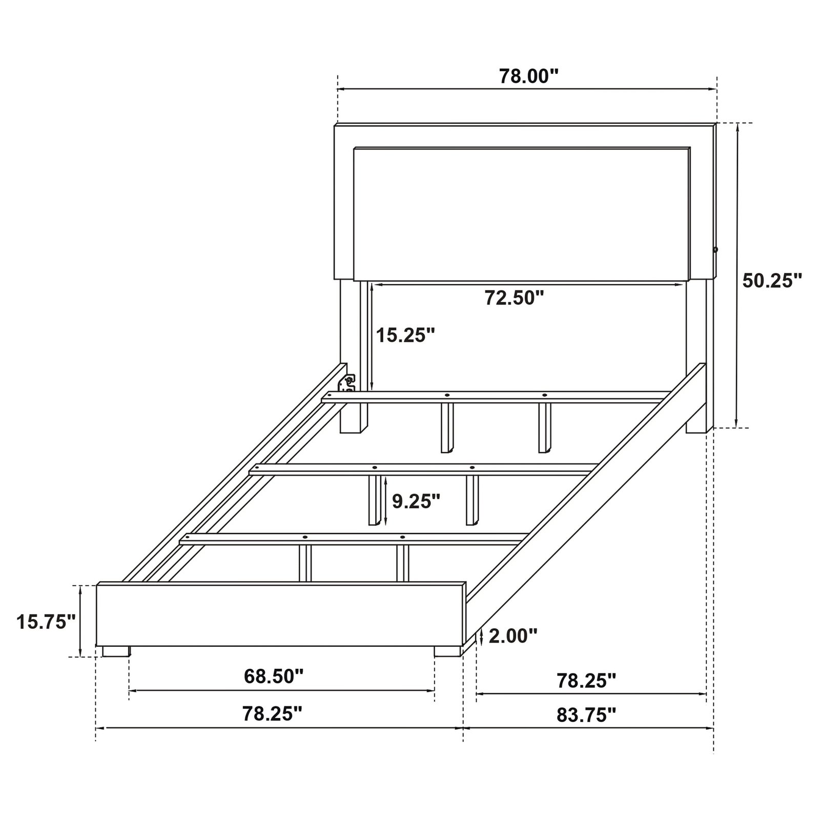 Marceline Wood LED Panel Bed White - Image 6