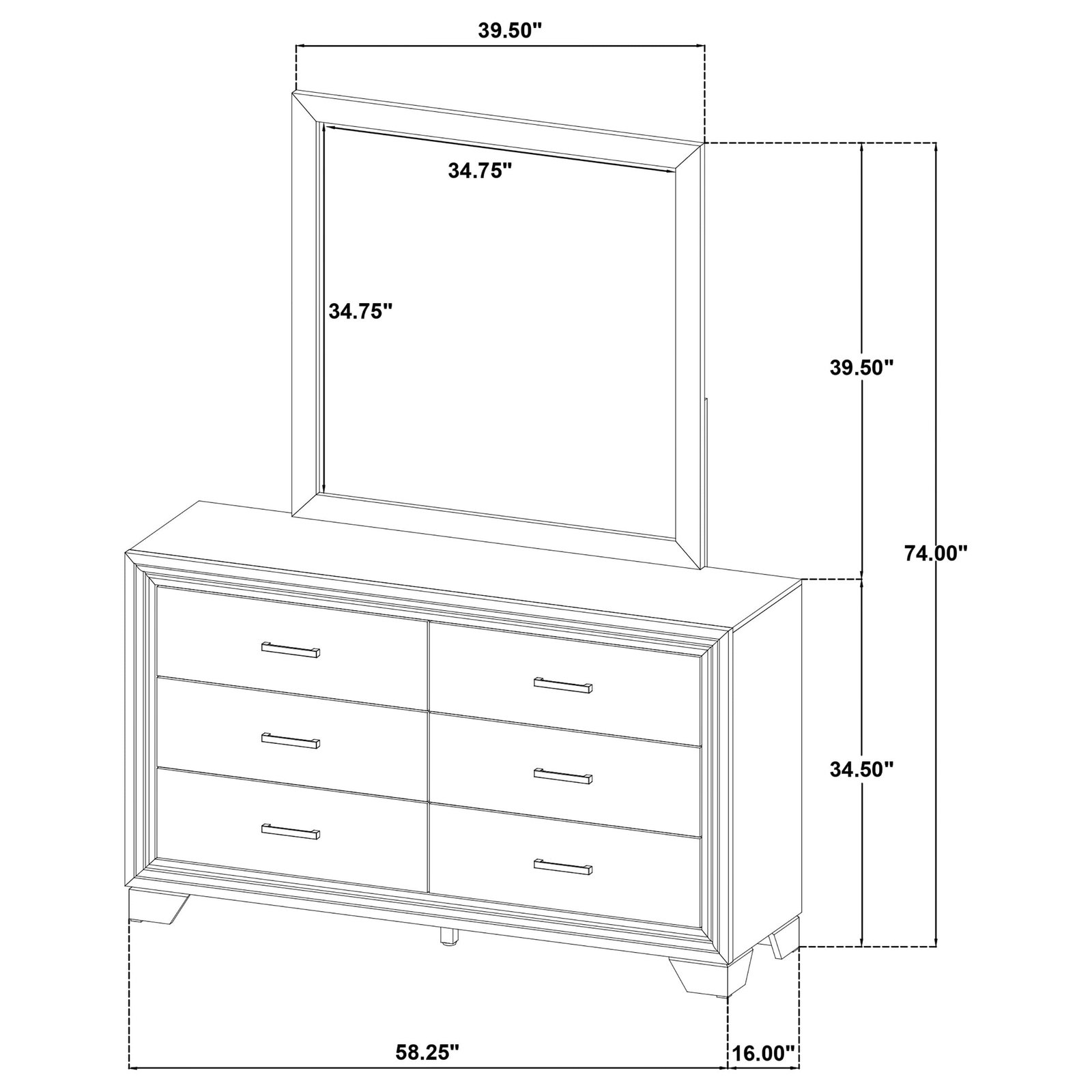 Wright 6-drawer Dresser and Mirror Brown - Image 3