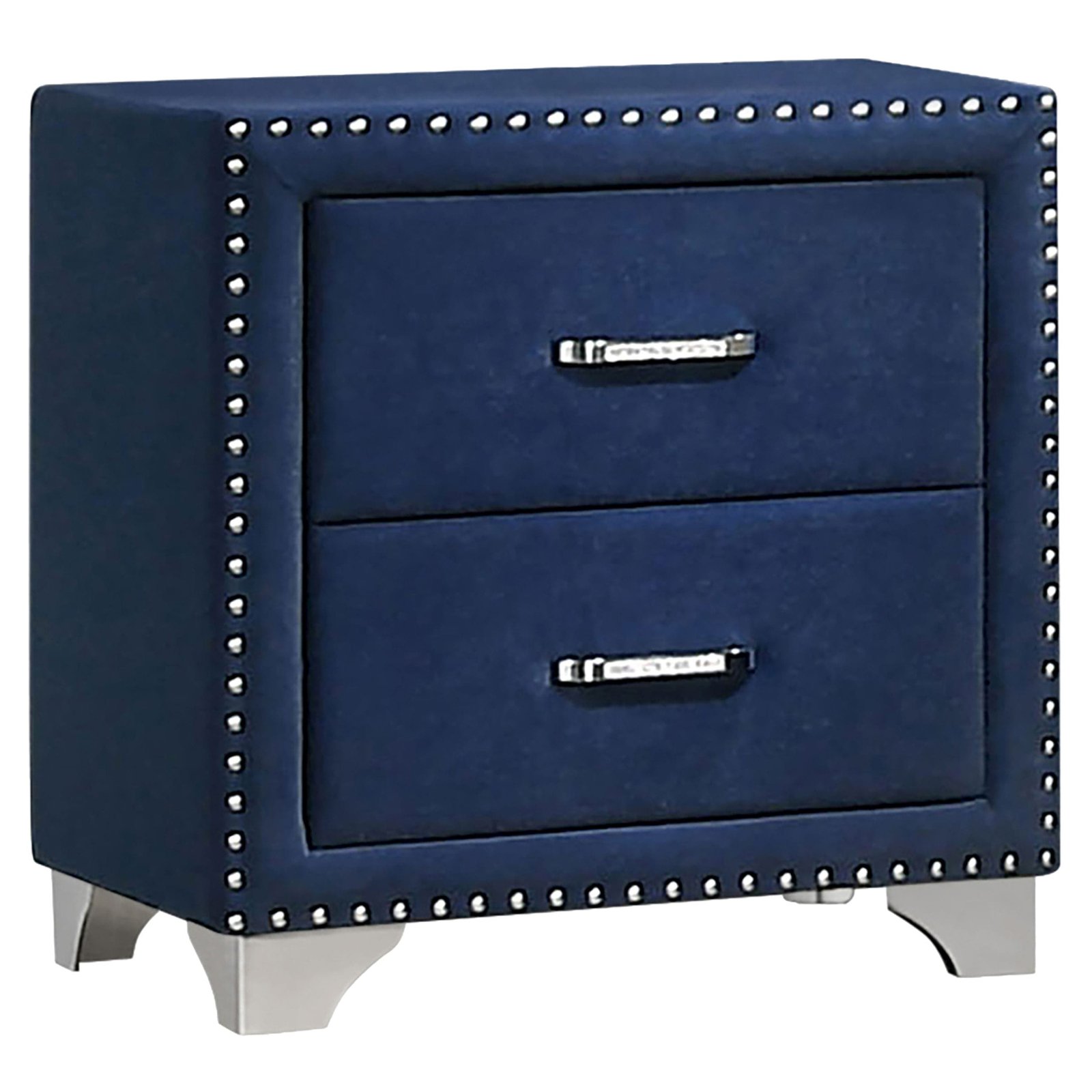 Melody Upholstered 2-drawer Nightstand Blue - Image 2
