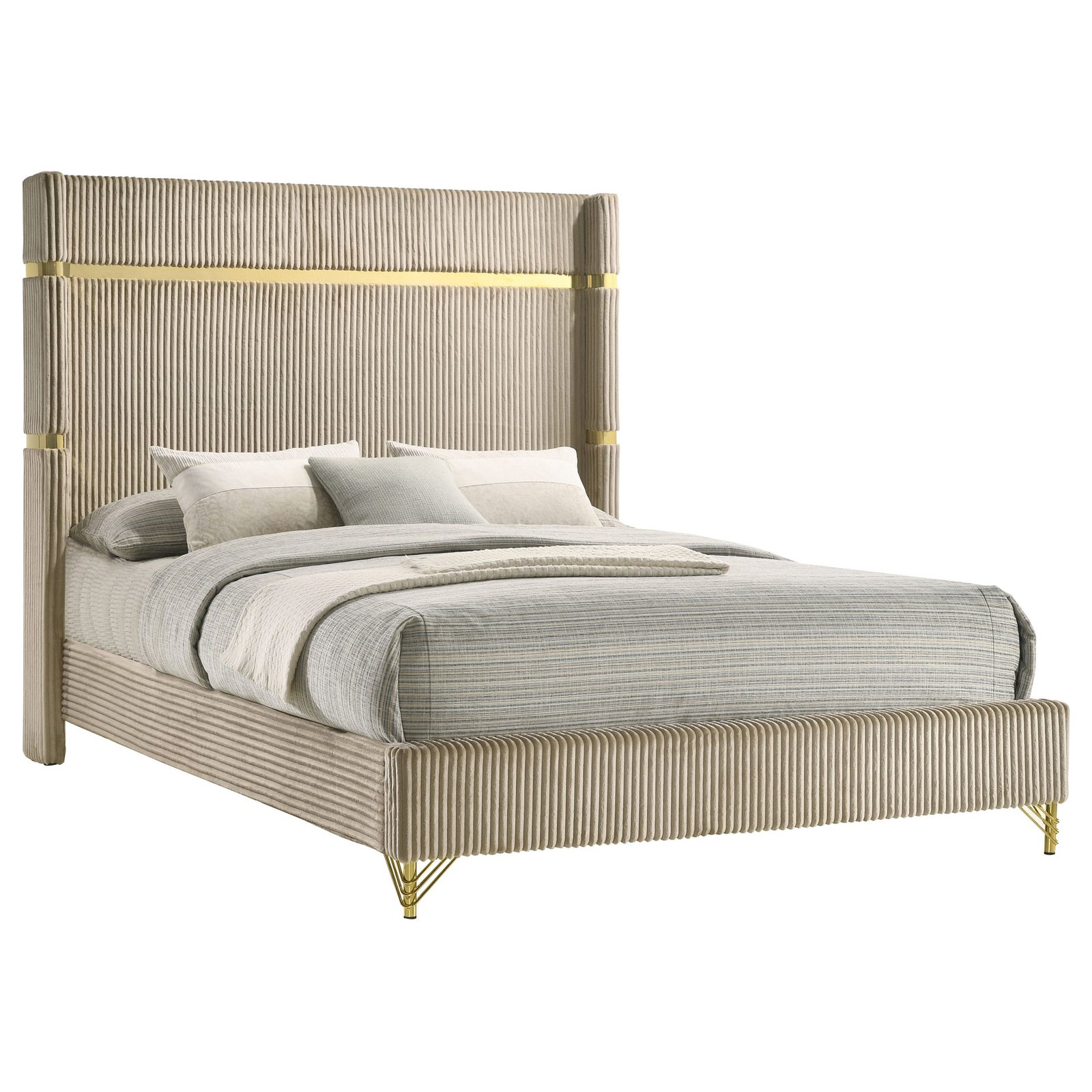 Lucia 61-inch Upholstered Wingback Bed - Image 6