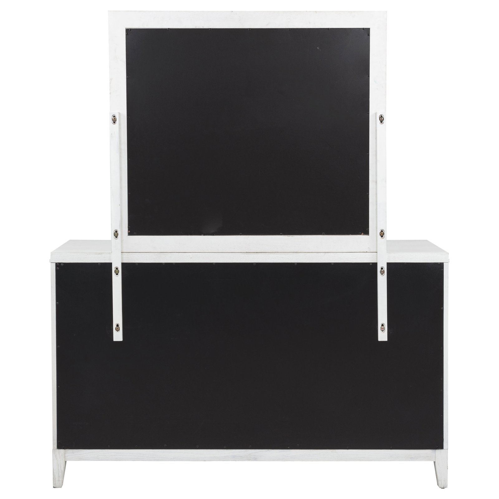 Marielle 6-drawer Dresser with Mirror Distressed White Dresser - Image 4