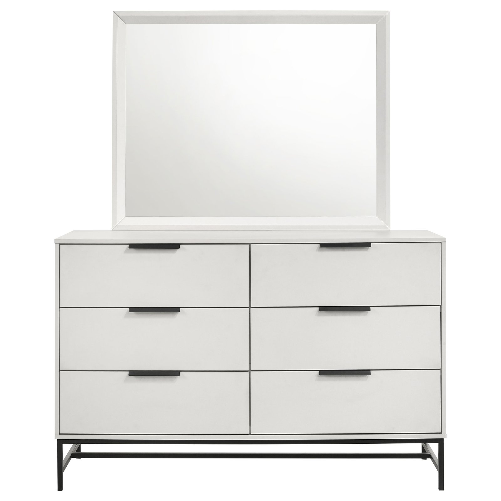 Sonora 6-drawer Dresser with Mirror White | White Dresser