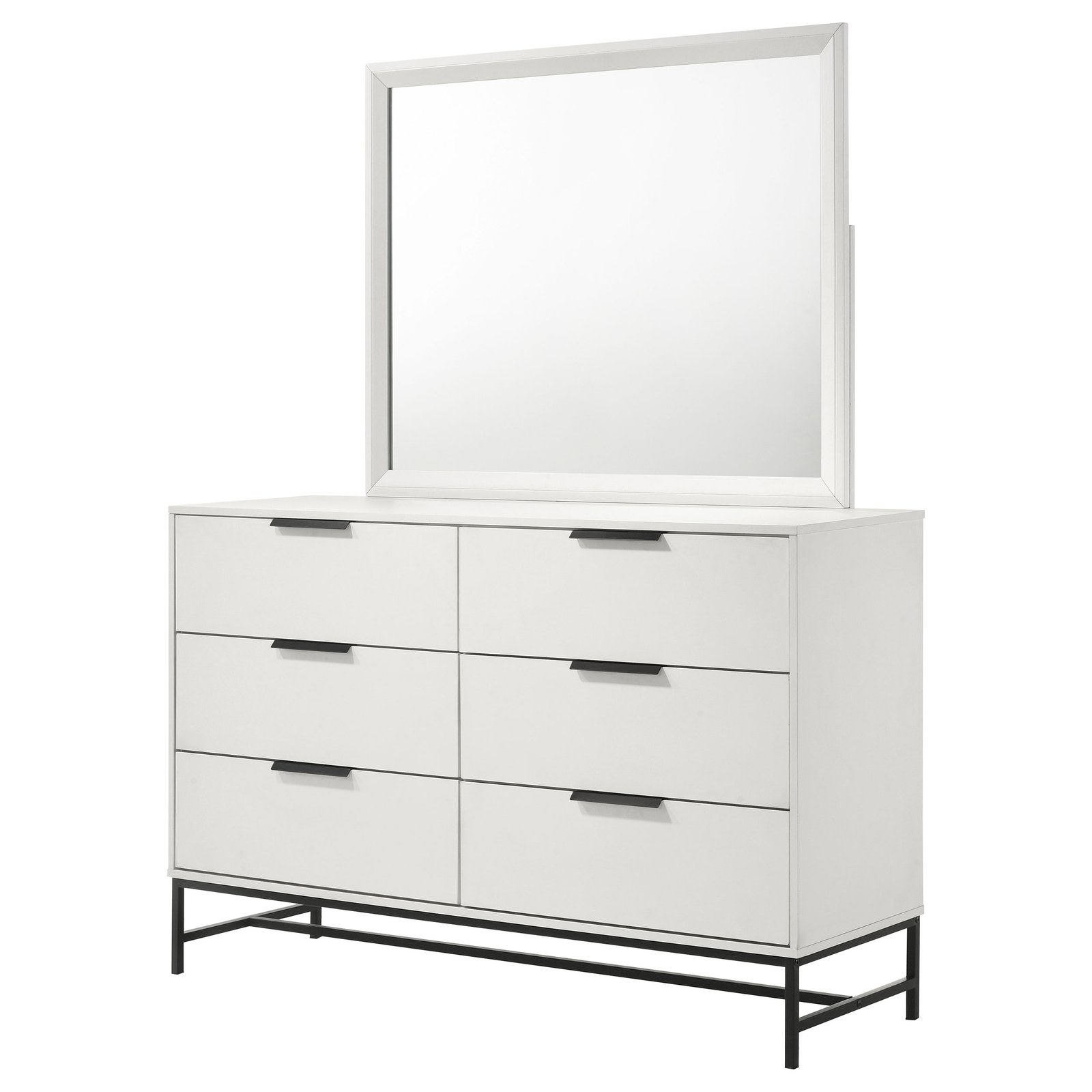 Sonora 6-drawer Dresser with Mirror White | White Dresser - Image 4