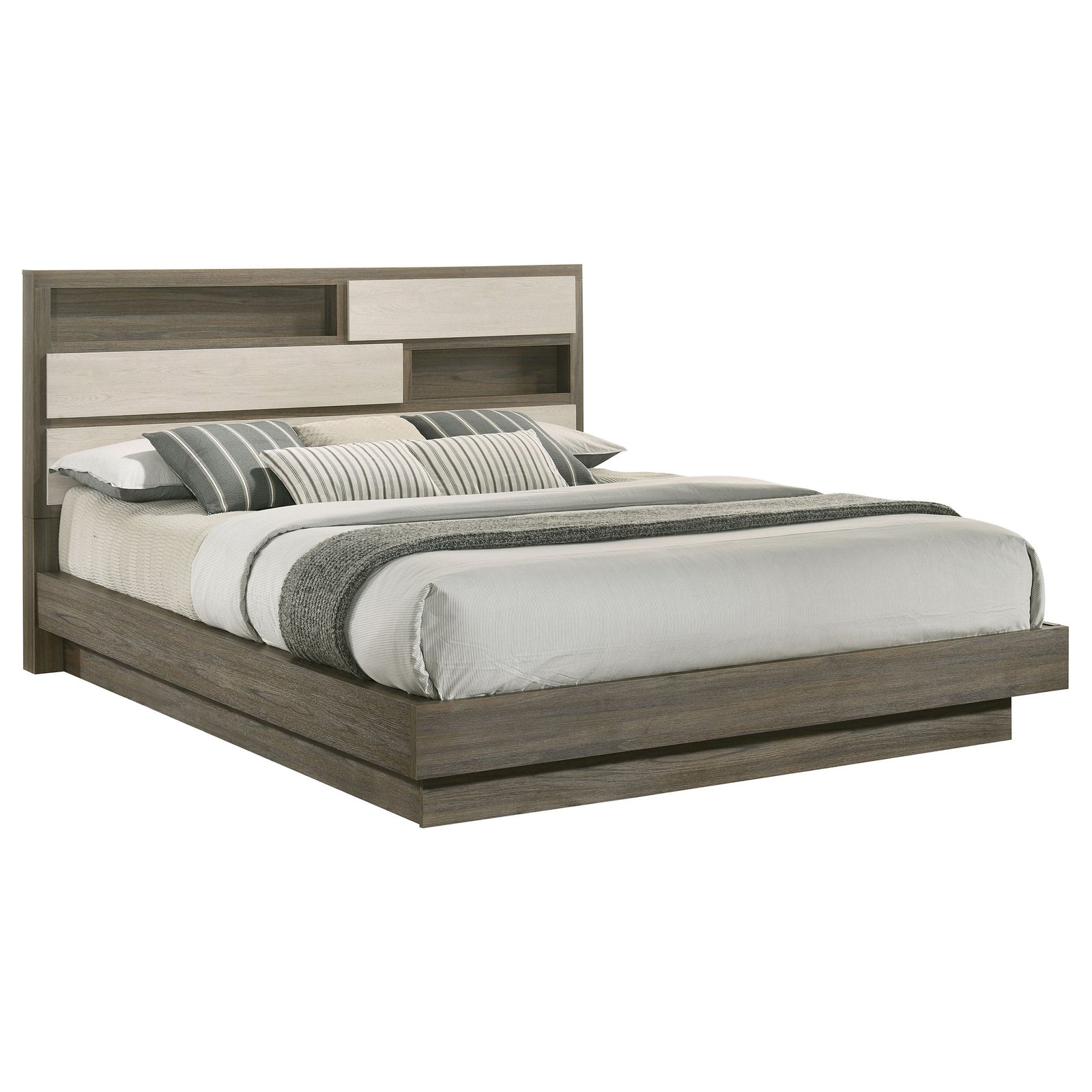 Fenwick Bed Bookcase Headboard Grey Oak - Image 4