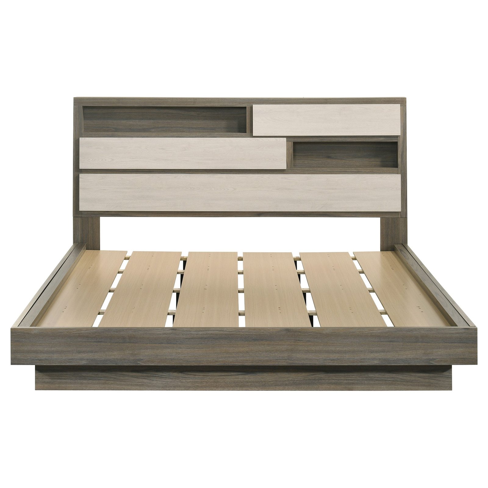 Fenwick Bed Bookcase Headboard Grey Oak - Image 2