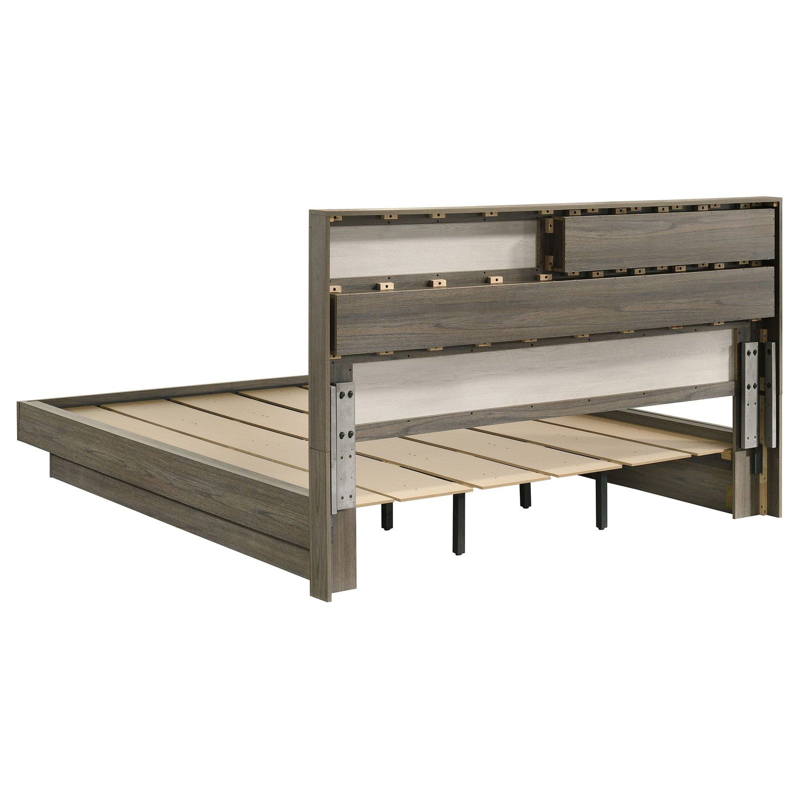 Fenwick Bed Bookcase Headboard Grey Oak - Image 5