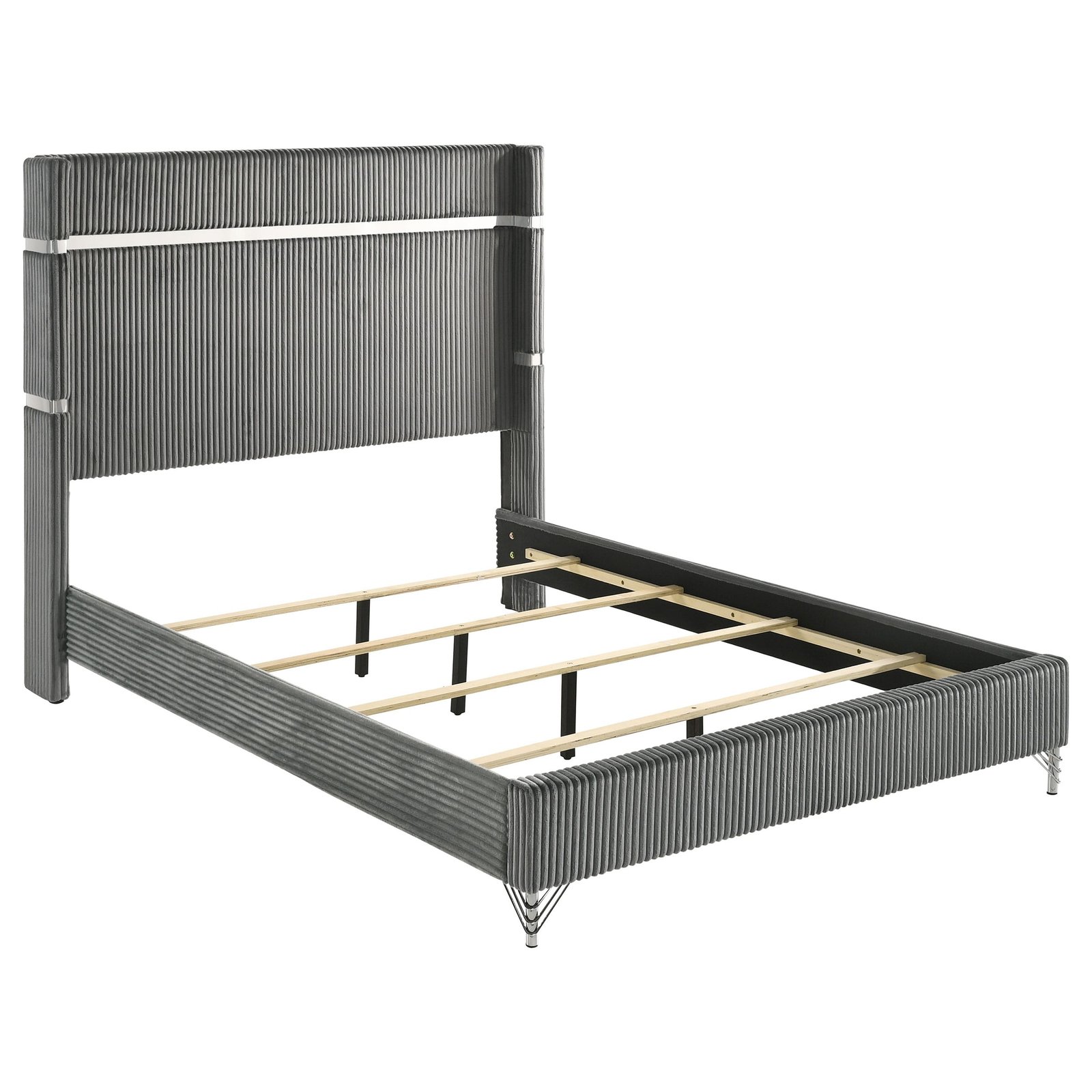 Lucia 61-inch Upholstered Wingback Bed - Image 3