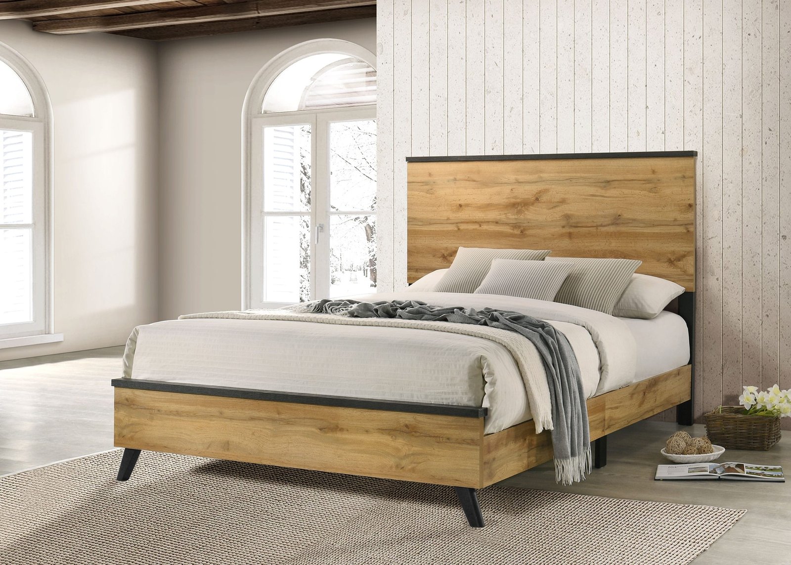 Kaywood 52-inch Wooden Panel Bed Natural Pine - Image 3