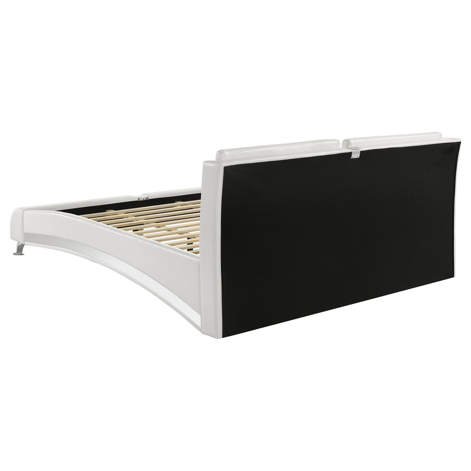 Jeremaine Upholstered Sleigh Bed White & Black - Image 3