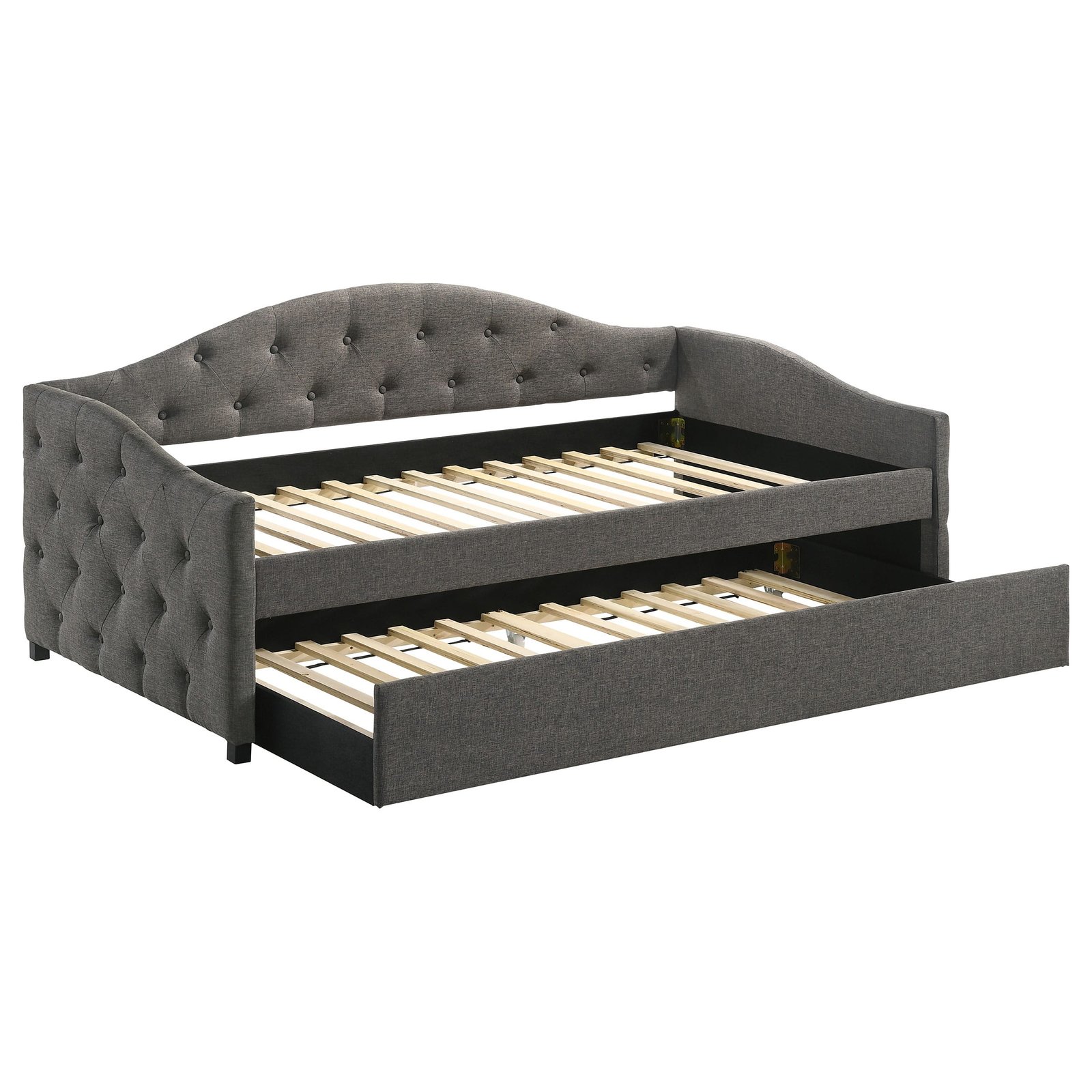 Sadie Upholstered Twin Daybed with Trundle Grey - Image 2