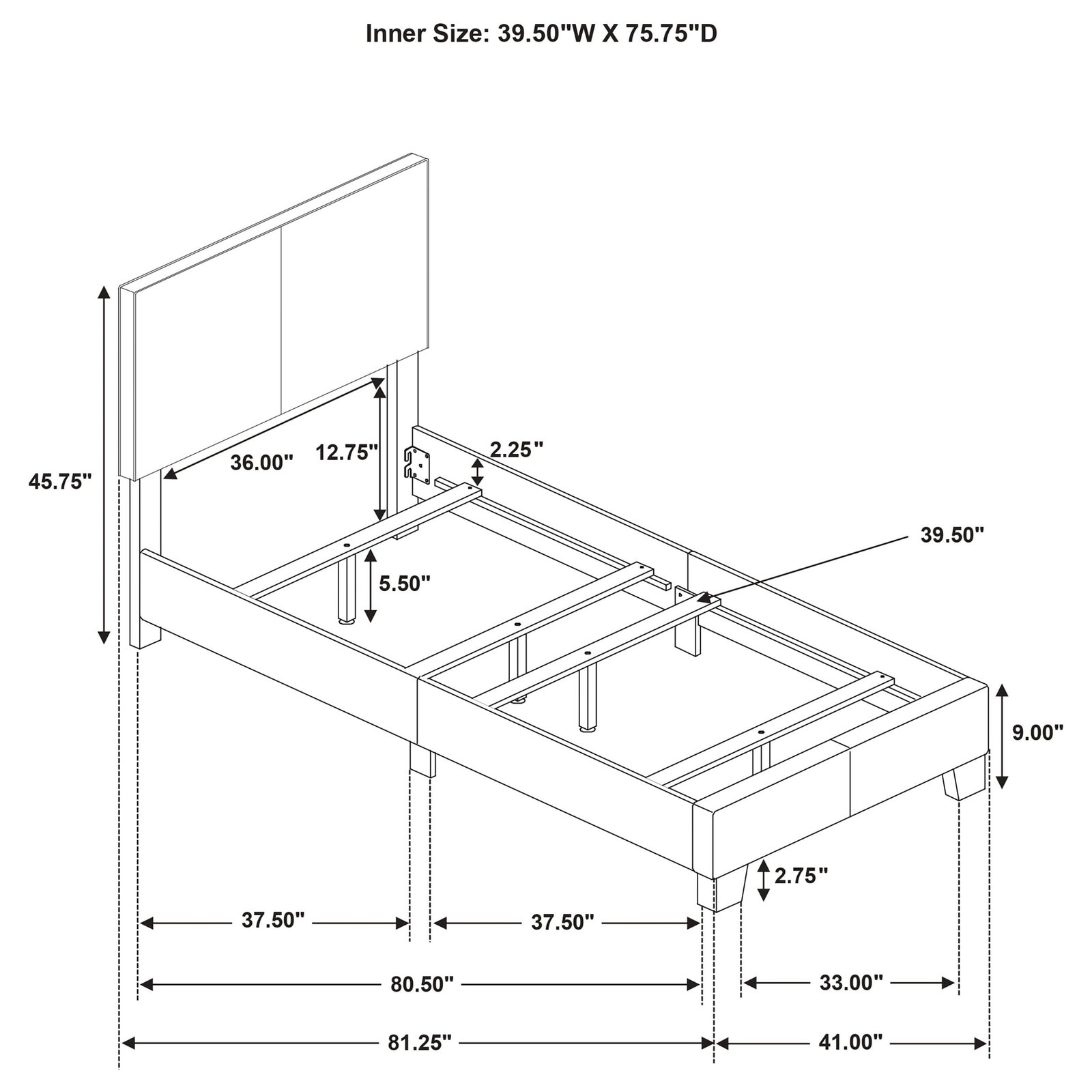 Dorian Fabric Upholstered Panel Bed - Image 6