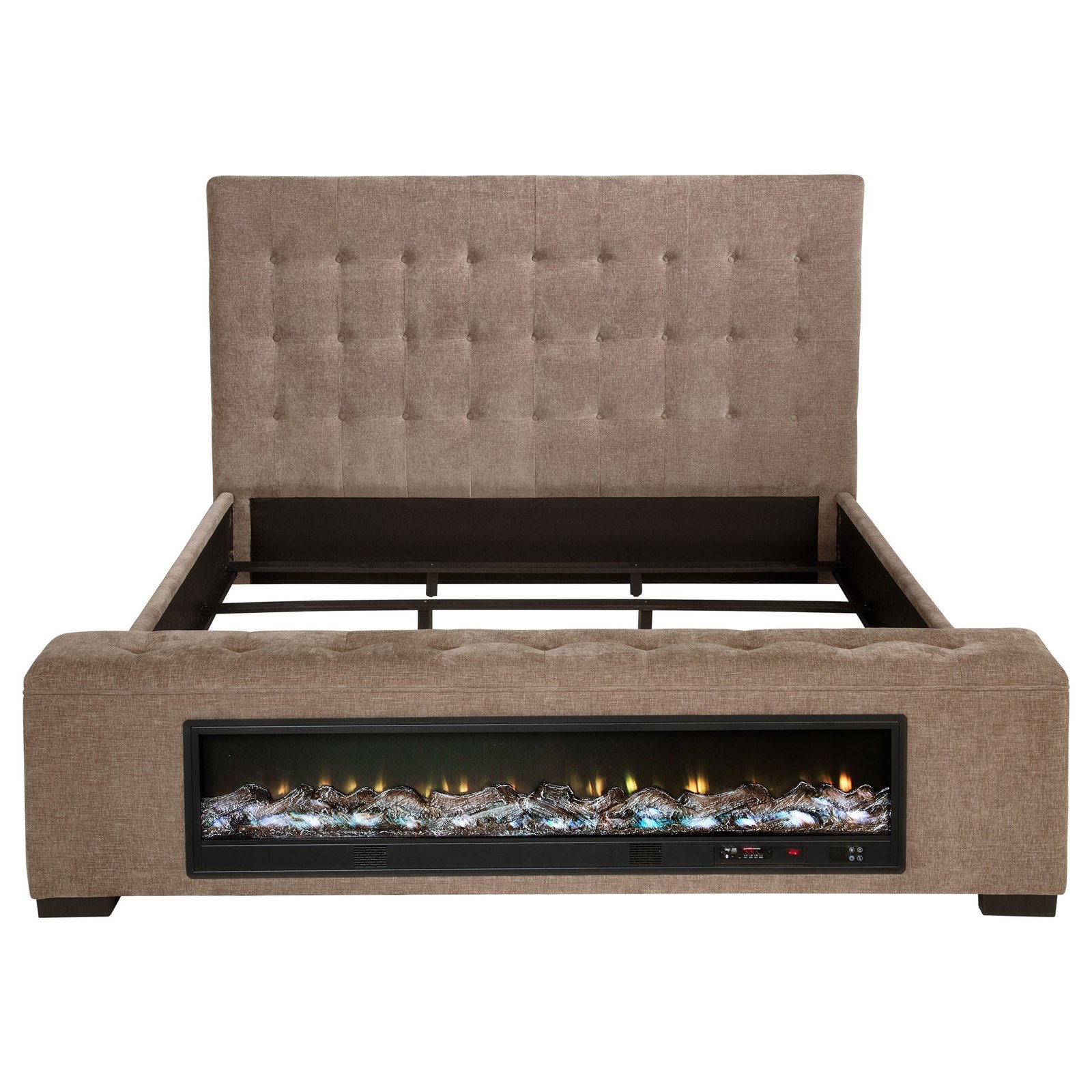 Senna Upholstered Audio Flame Visualizer Bed Brown - Image 4