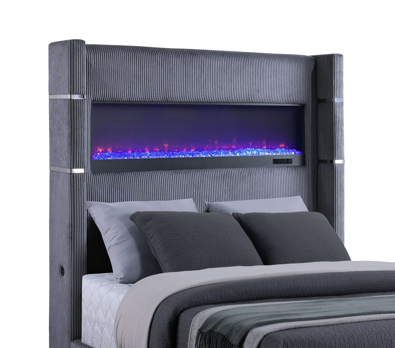Tisdall Upholstered Cal King Flame Visualizer Bed - Image 3