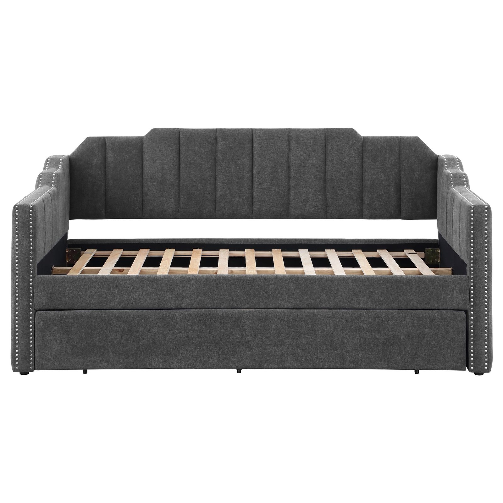 Kingston Upholstered Twin Daybed with Trundle Charcoal - Image 4
