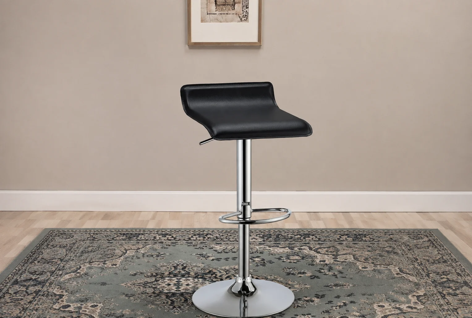 Bidwell Upholstered Adjustable Bar Stool Black (Set of 2)