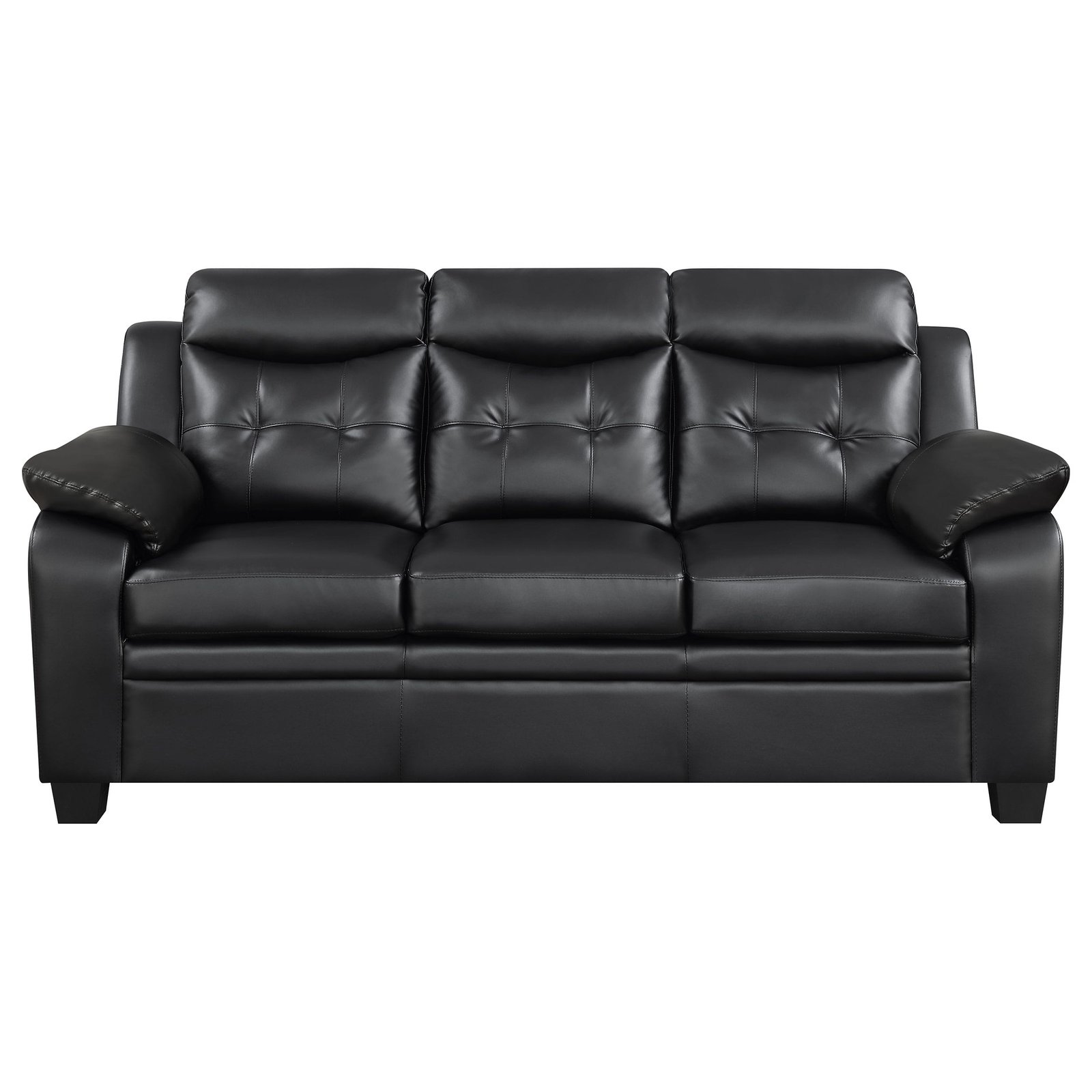 Finley Upholstered Padded Arm Tufted Sofa Black - Image 2