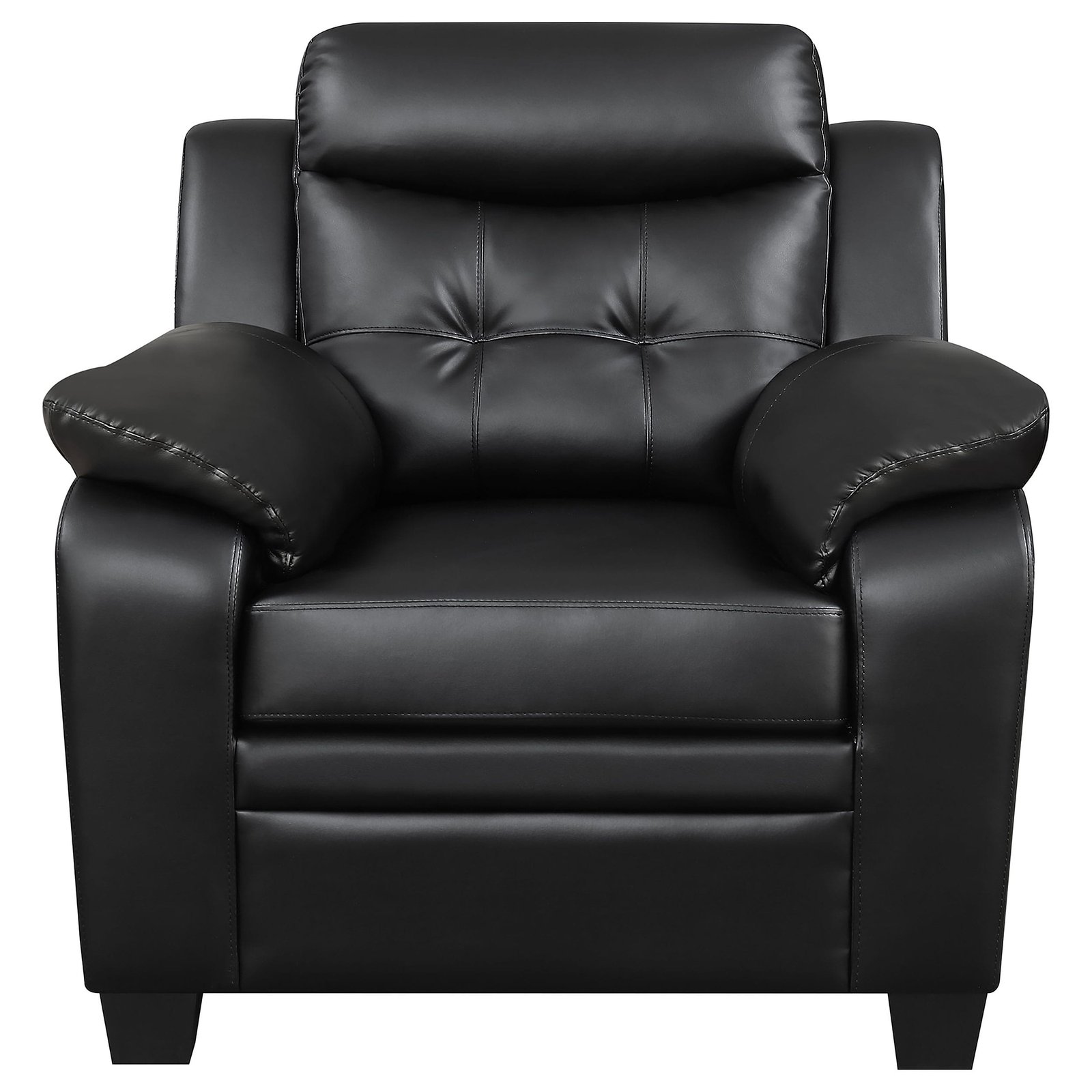 Finley 3-piece Upholstered Padded Arm Tufted Sofa Set Black - Image 5